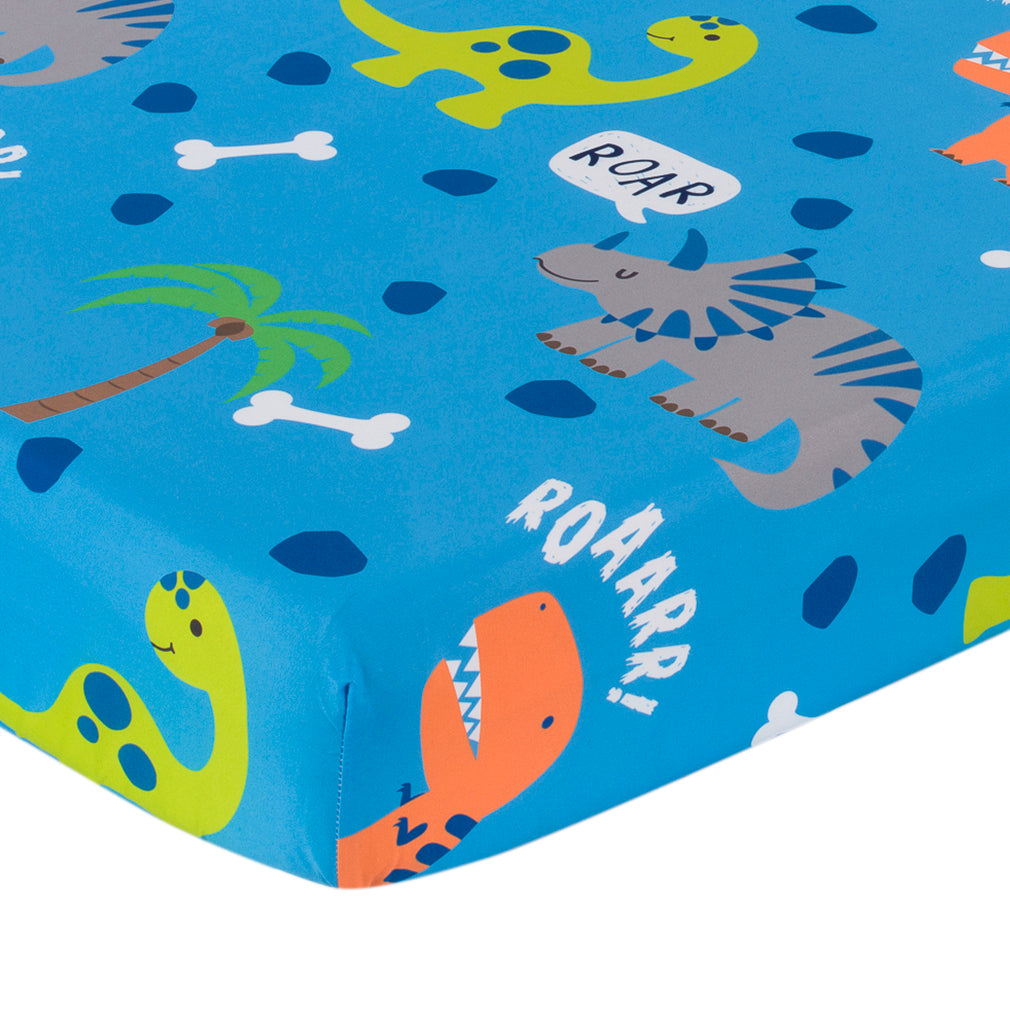 4 Piece Girls Crib Bedding Set - Dinosaurs