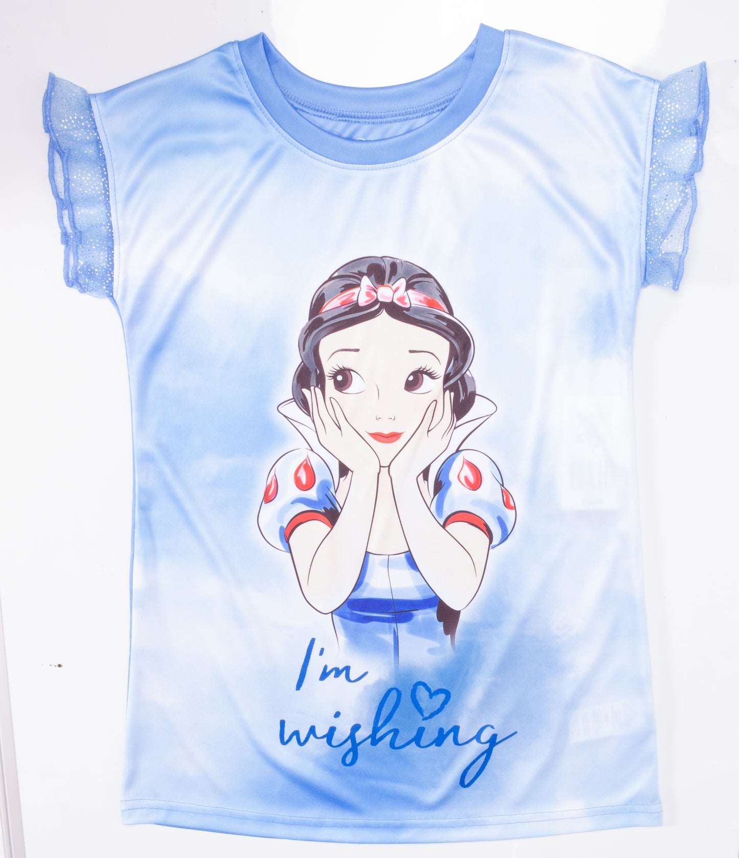 Disney Snow White Girls Blue Nightgown Sleepwear – Soft Short Sleeve Character Pajamas for Kids