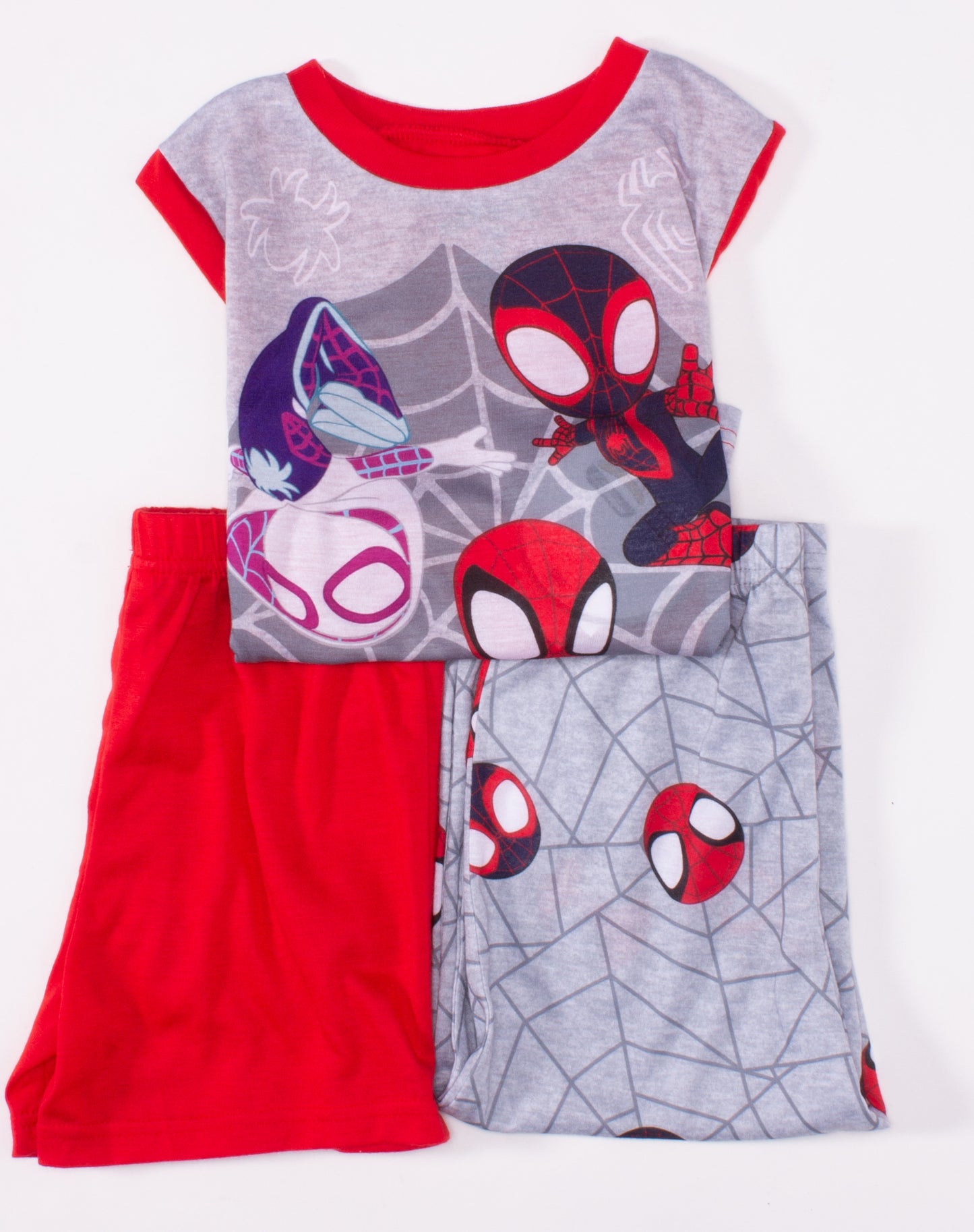 Spidey and His Amazing Friends 3-Piece Toddler Boys Pajama Set – Top, Pants, Shorts Sleepwear