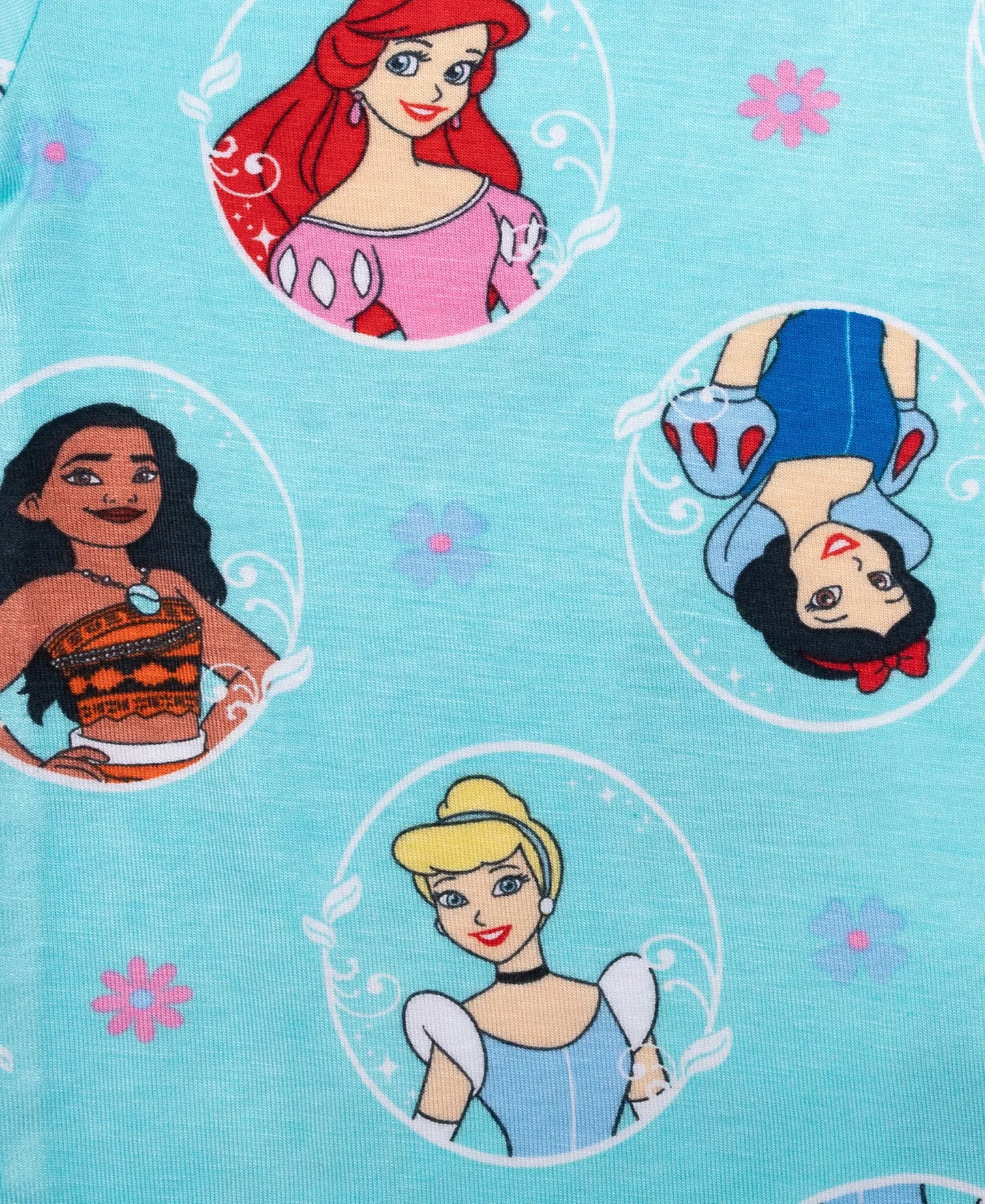 Disney Princess Girls Short Sleeve Pajama Set with Top and Pants – Soft Character Sleepwear for Kids