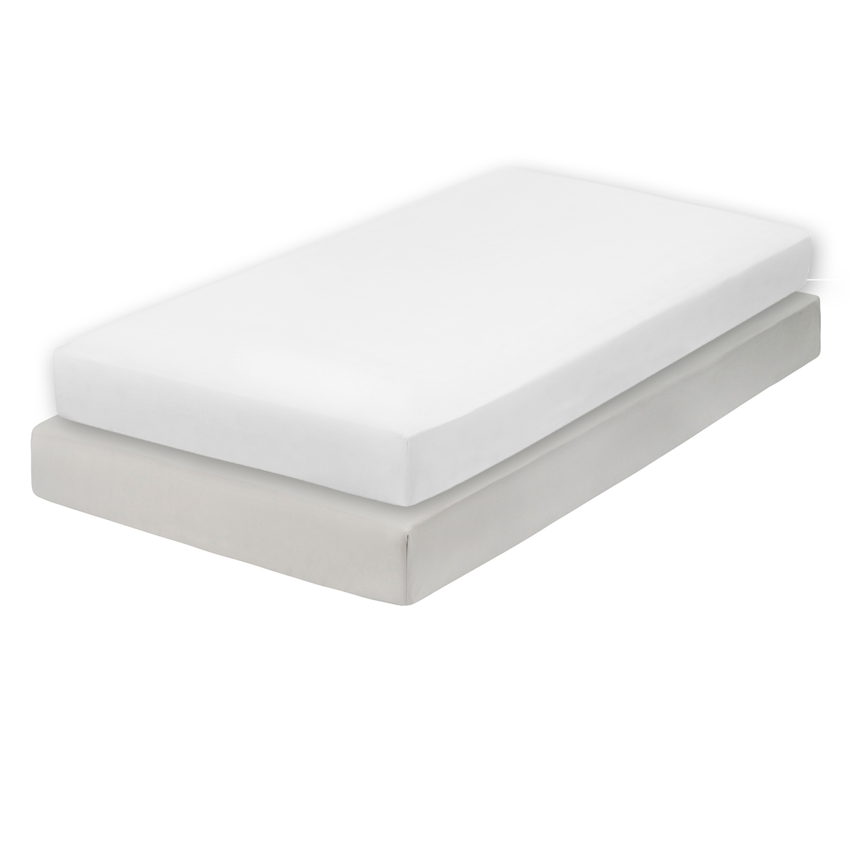 Everyday Kids Solid Fitted Crib Sheet Set, Soft Microfiber Nursery Mattress Sheets, White and Grey, 2-Pack