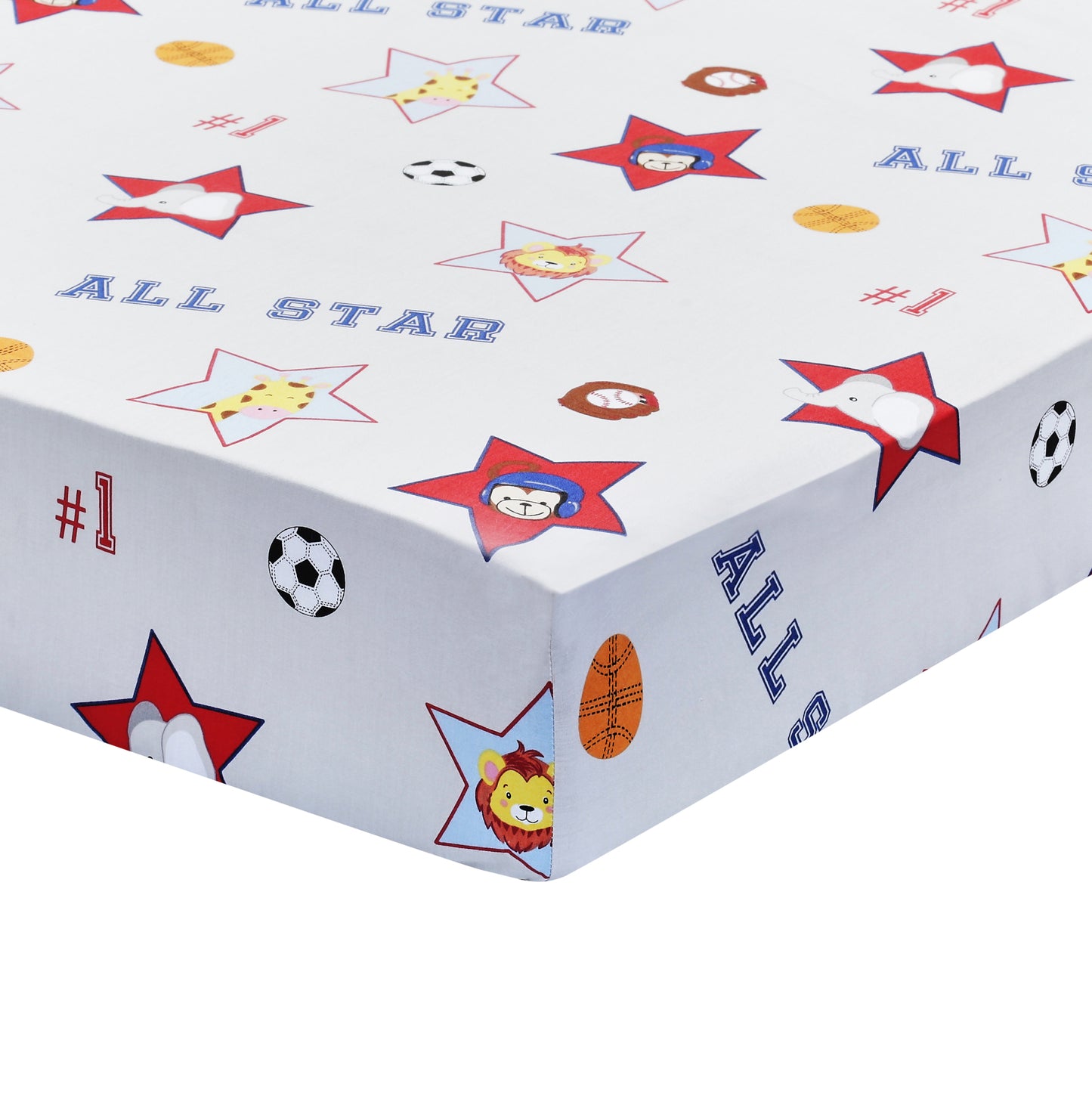2 Pack Fitted Boys Crib Sheets - Jungle Sports/Blue