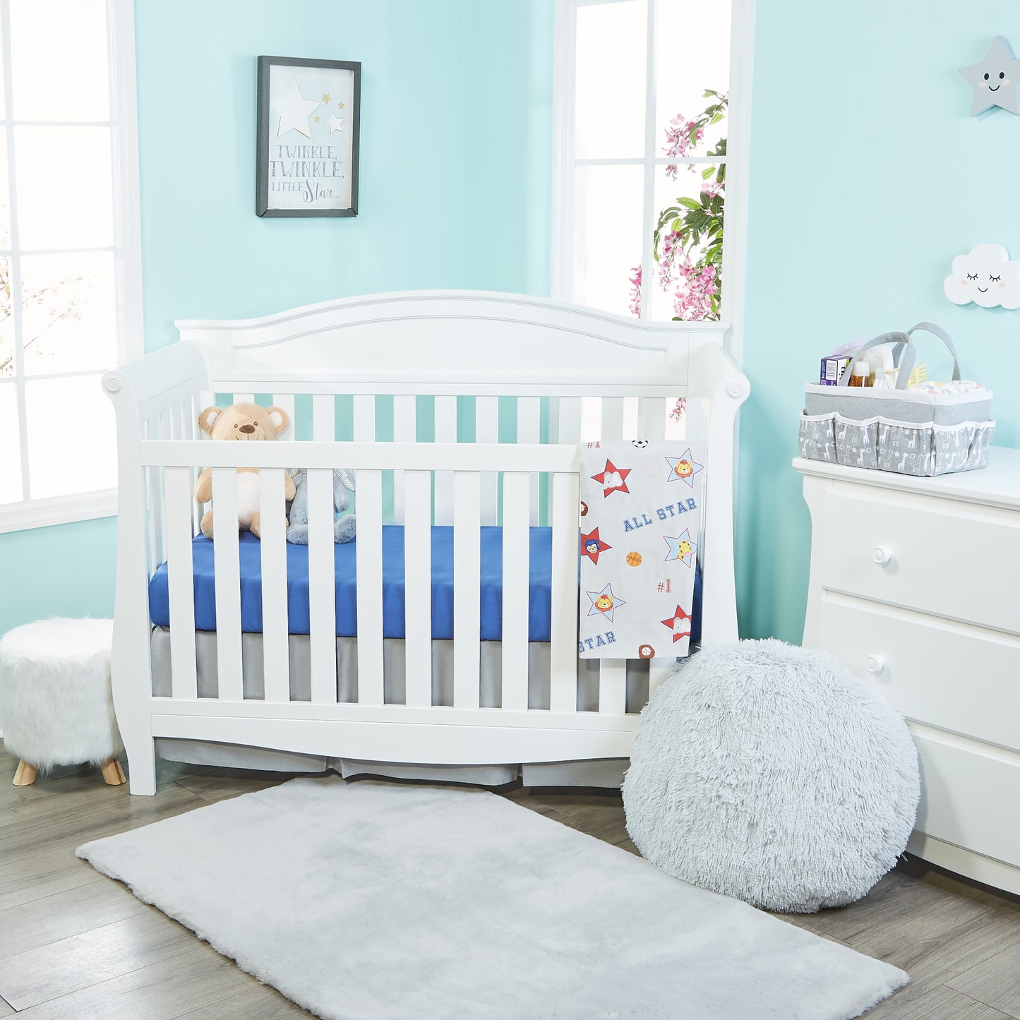 2 Pack Fitted Boys Crib Sheets - Jungle Sports/Blue