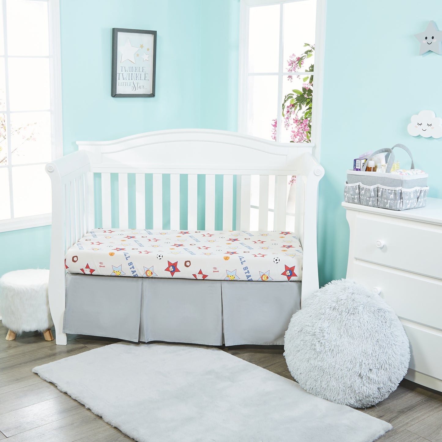 2 Pack Fitted Boys Crib Sheets - Jungle Sports/Blue