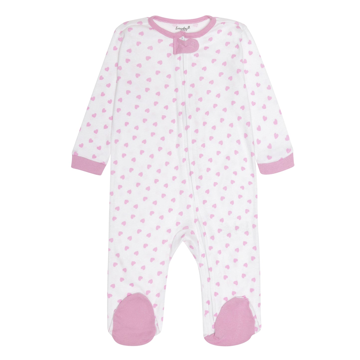 4 Pack Baby Girl Moons and Clouds Sleepers with Zippers - Newborn