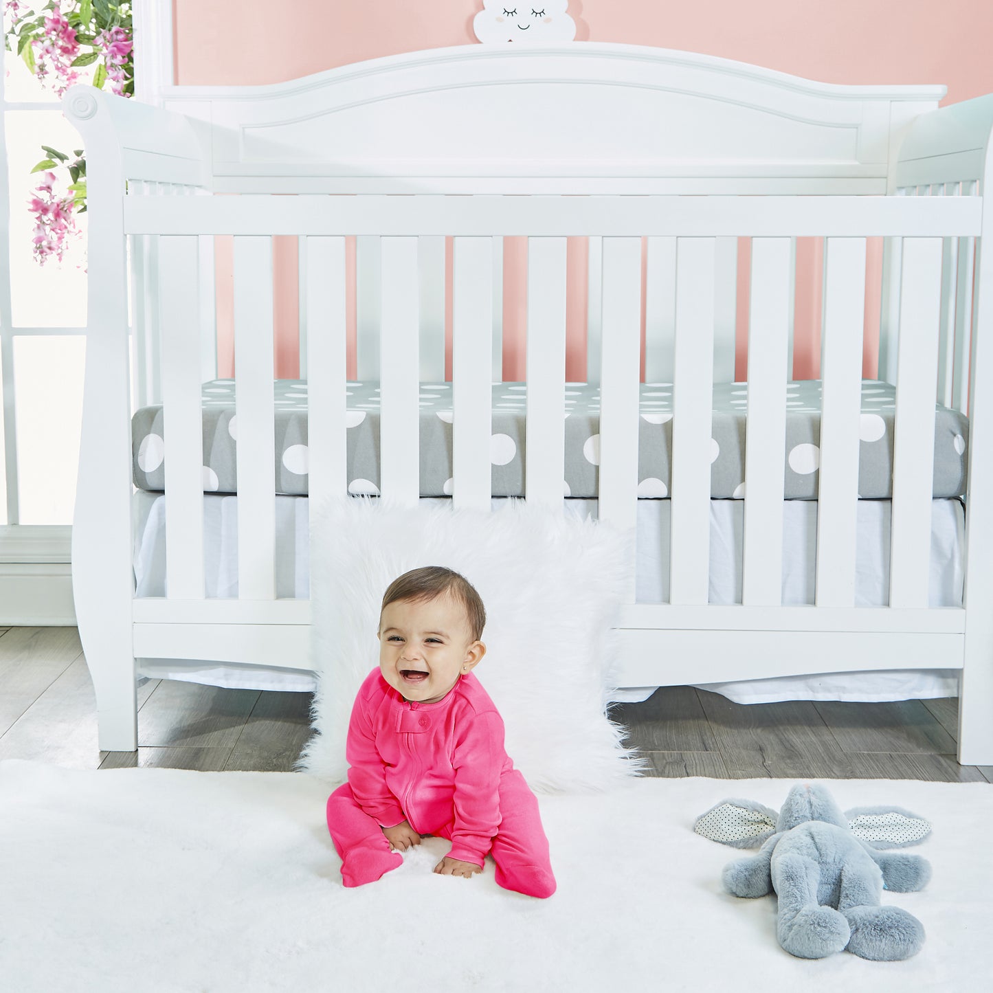4 Pack Baby Girl Woodland Sleepers with Zippers - Newborn