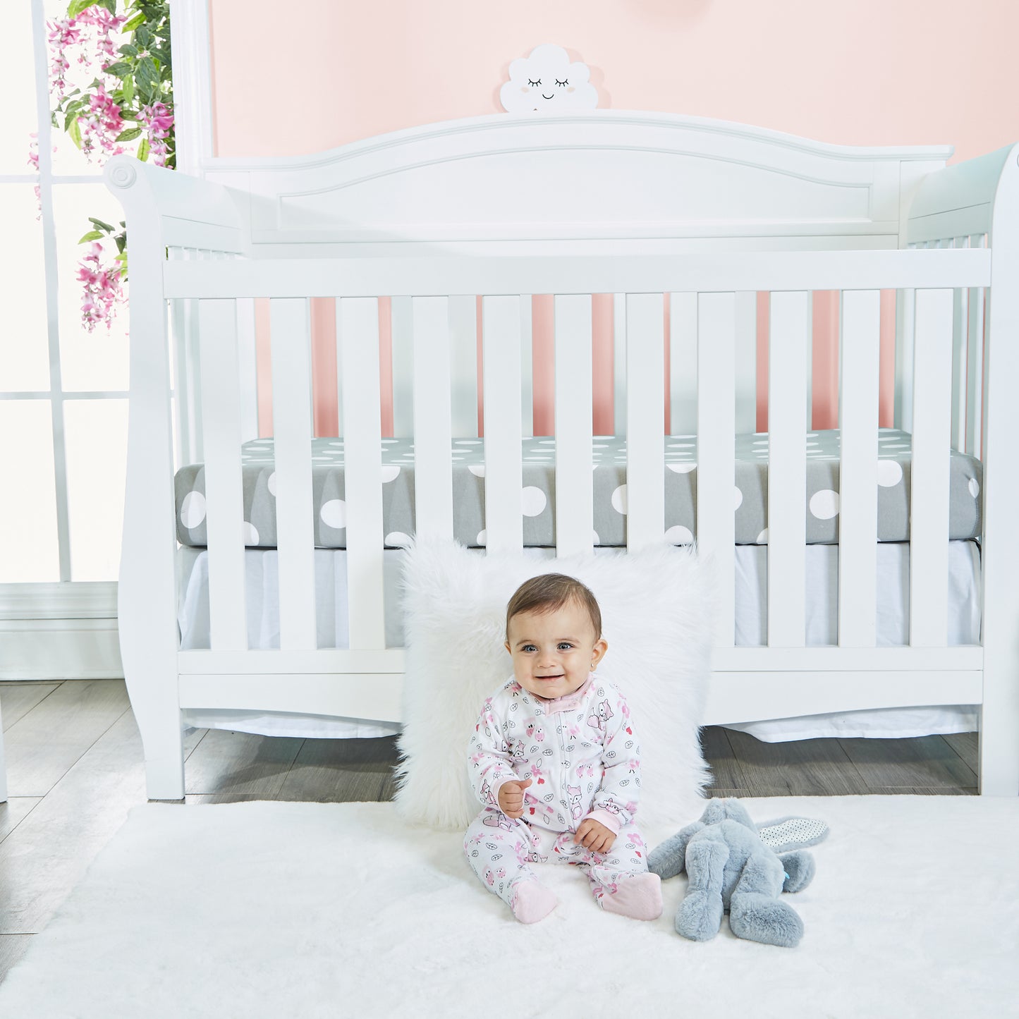 4 Pack Baby Girl Woodland Sleepers with Zippers - Newborn