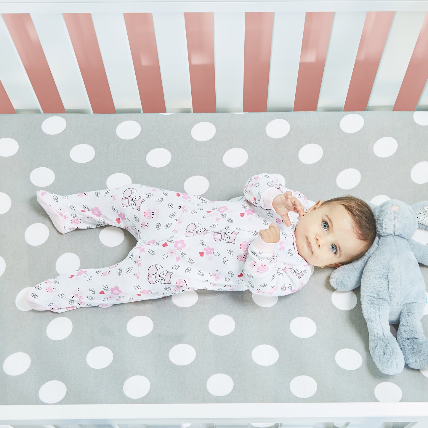 4 Pack Baby Girl Woodland Sleepers with Zippers - Newborn
