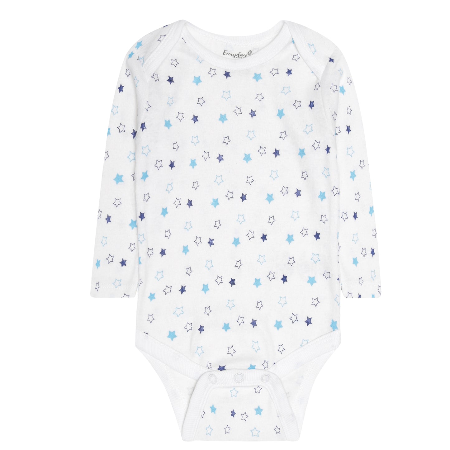 7 Pack Blue Long Sleeve Baby Bodysuits for Boys