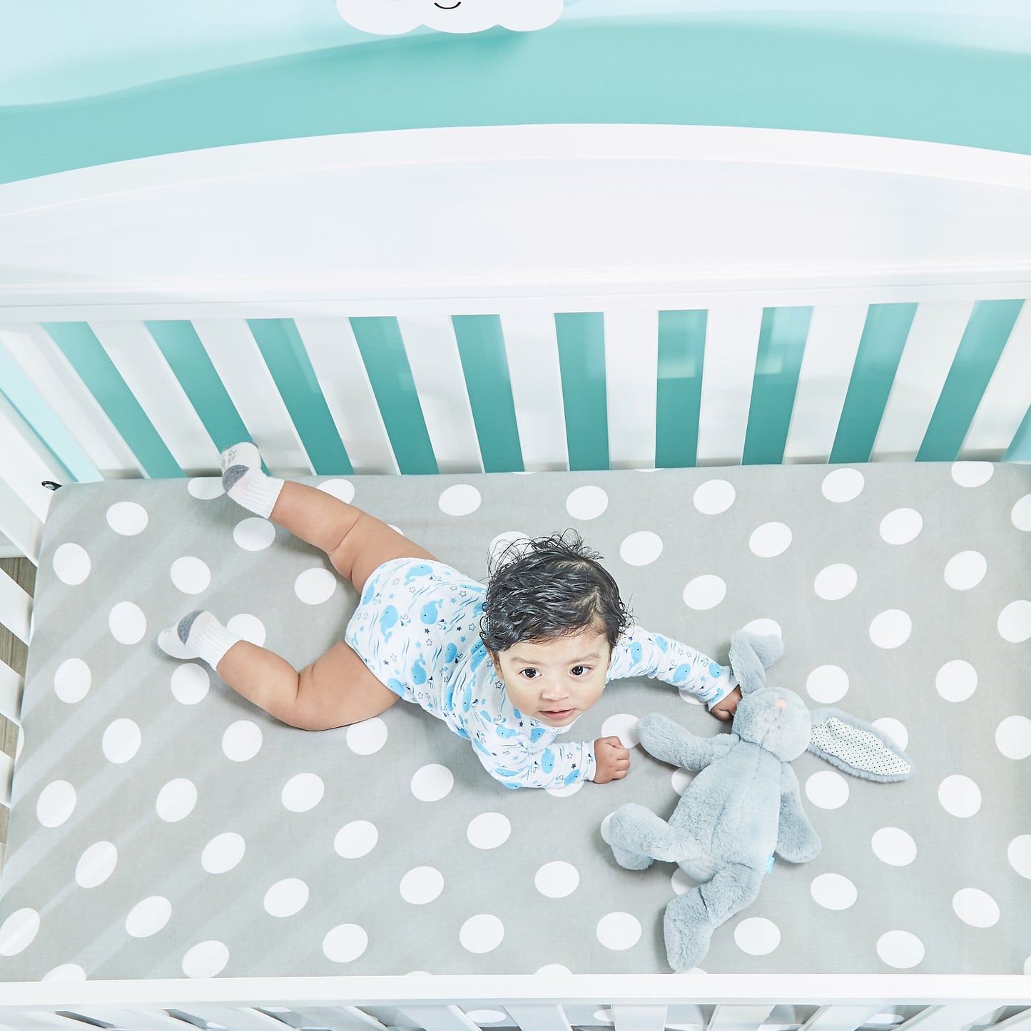 7 Pack Blue Long Sleeve Baby Bodysuits for Boys