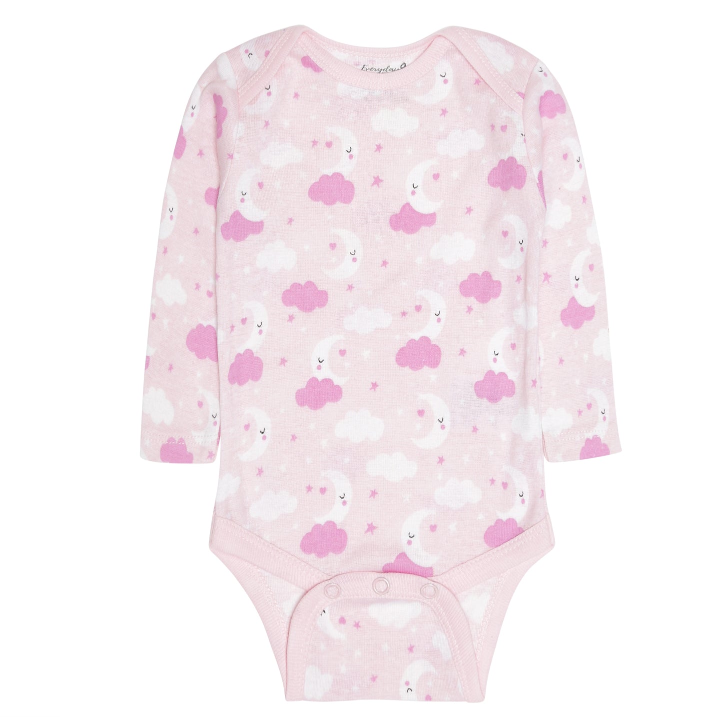 7 Pack Pink Long Sleeve Baby Bodysuits for Girls
