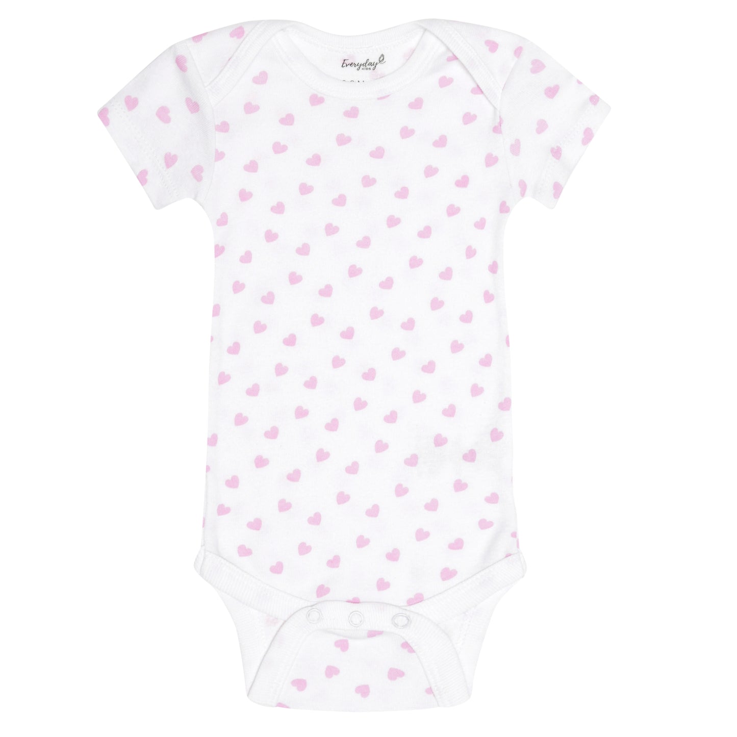 7 Pack Pink Short Sleeve Baby Bodysuits for Girls