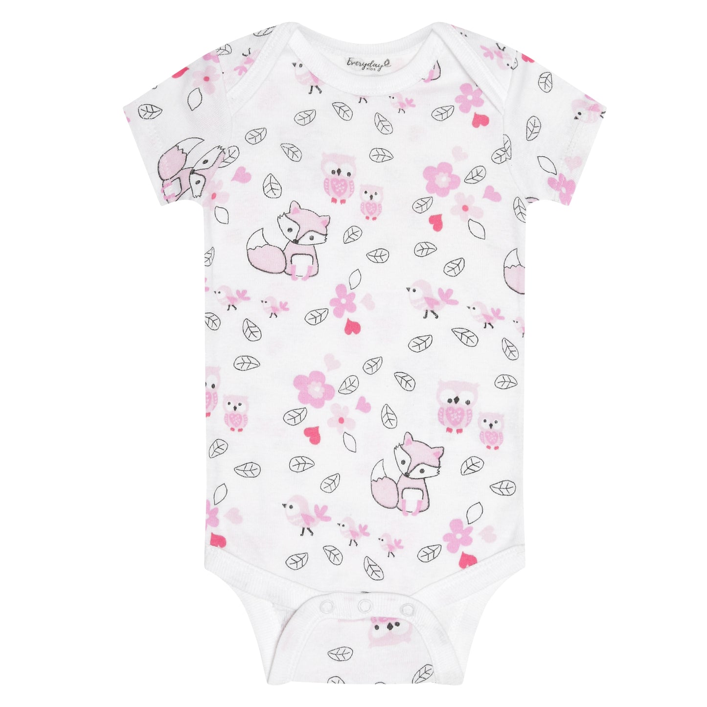 7 Pack Pink Short Sleeve Baby Bodysuits for Girls