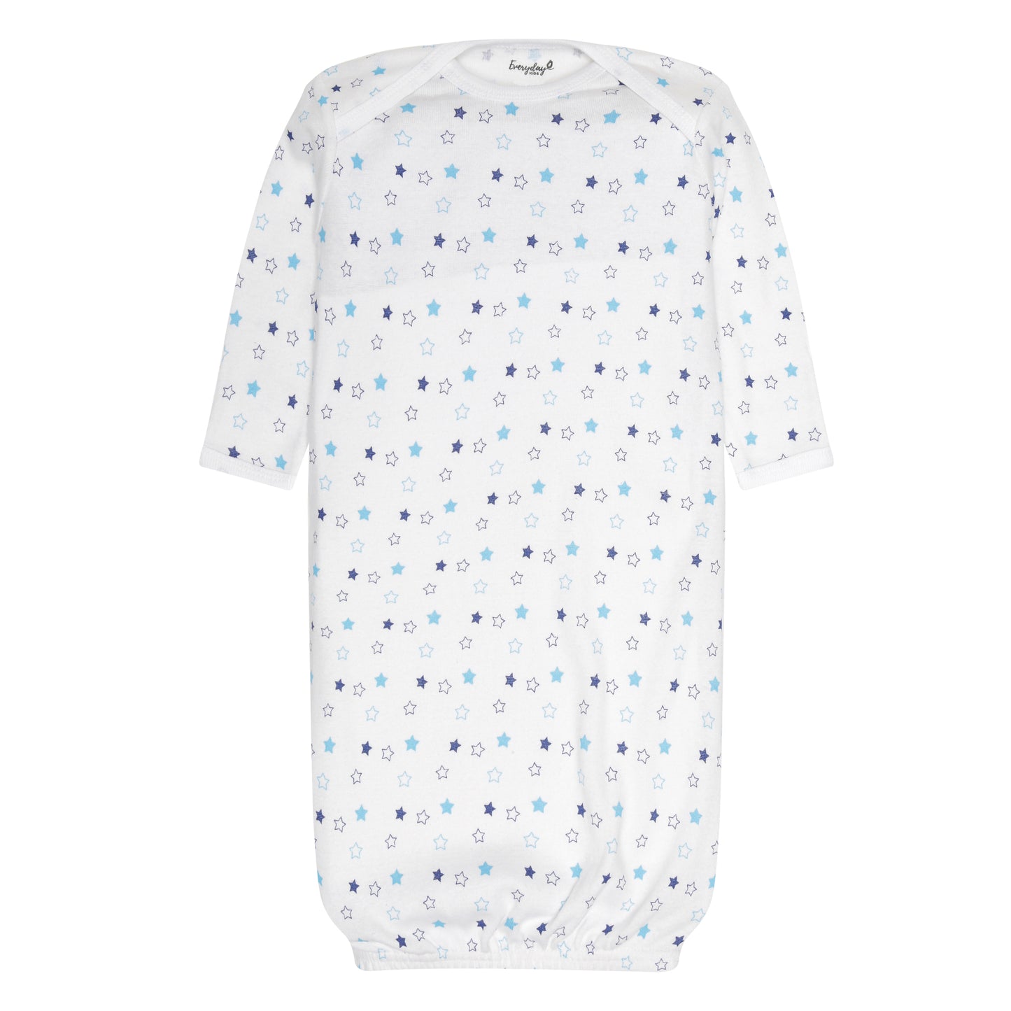 EVERYDAY KIDS 4 Pack of Soft Cotton Newborn Baby Sleeper Gowns 0-6 Months; Newborn Sleeper Sacks