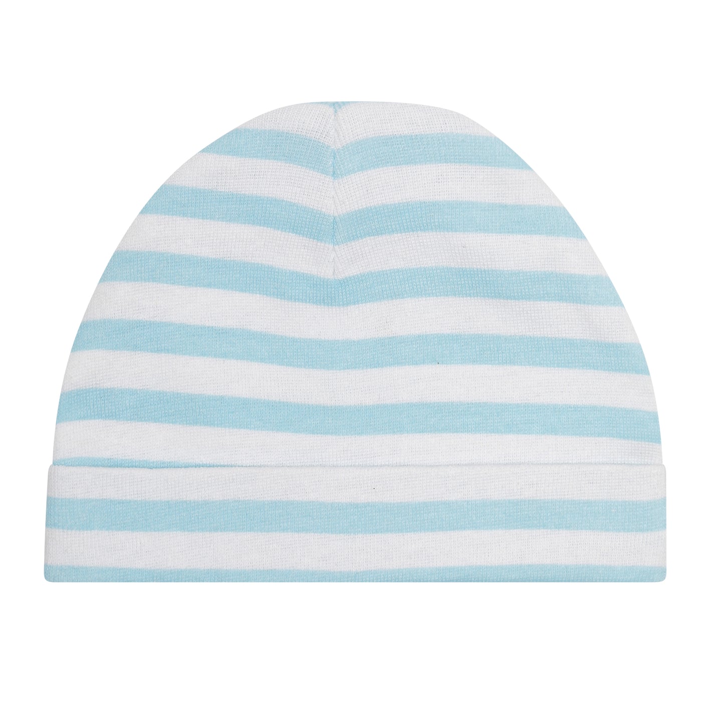 EVERYDAY KIDS 4 Pack of Baby No Scratch Mitten Pairs for Newborns and 4 Pack Baby Boy Hats; Newborn Hats for Boys in Light and Dark Solid Blue and Prints with Stripes and Woodland Fox and Bear Animals