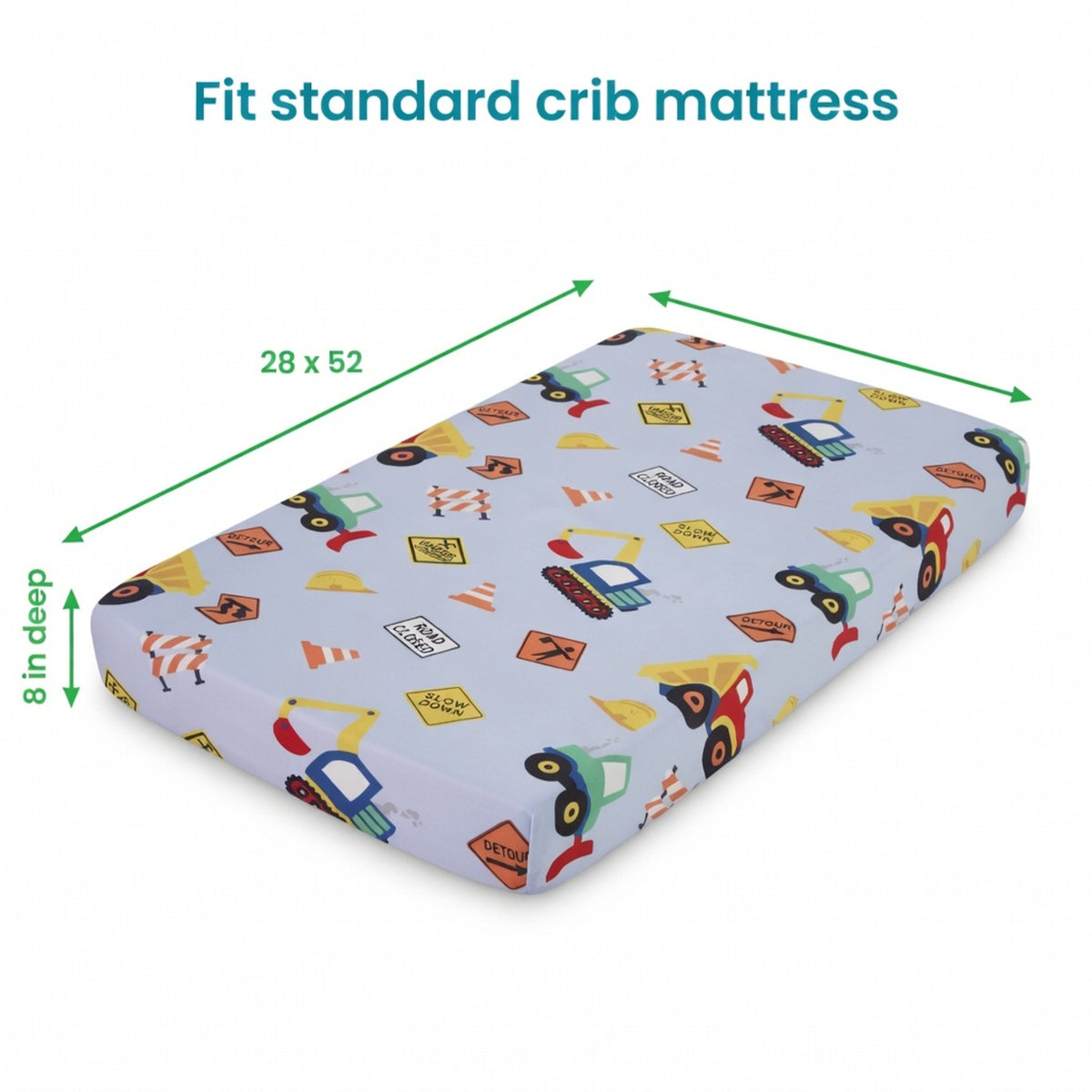 Under Construction Baby Boy Fitted Crib Sheet