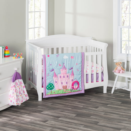 4 Piece Girls Crib Bedding Set -Princess Storyland