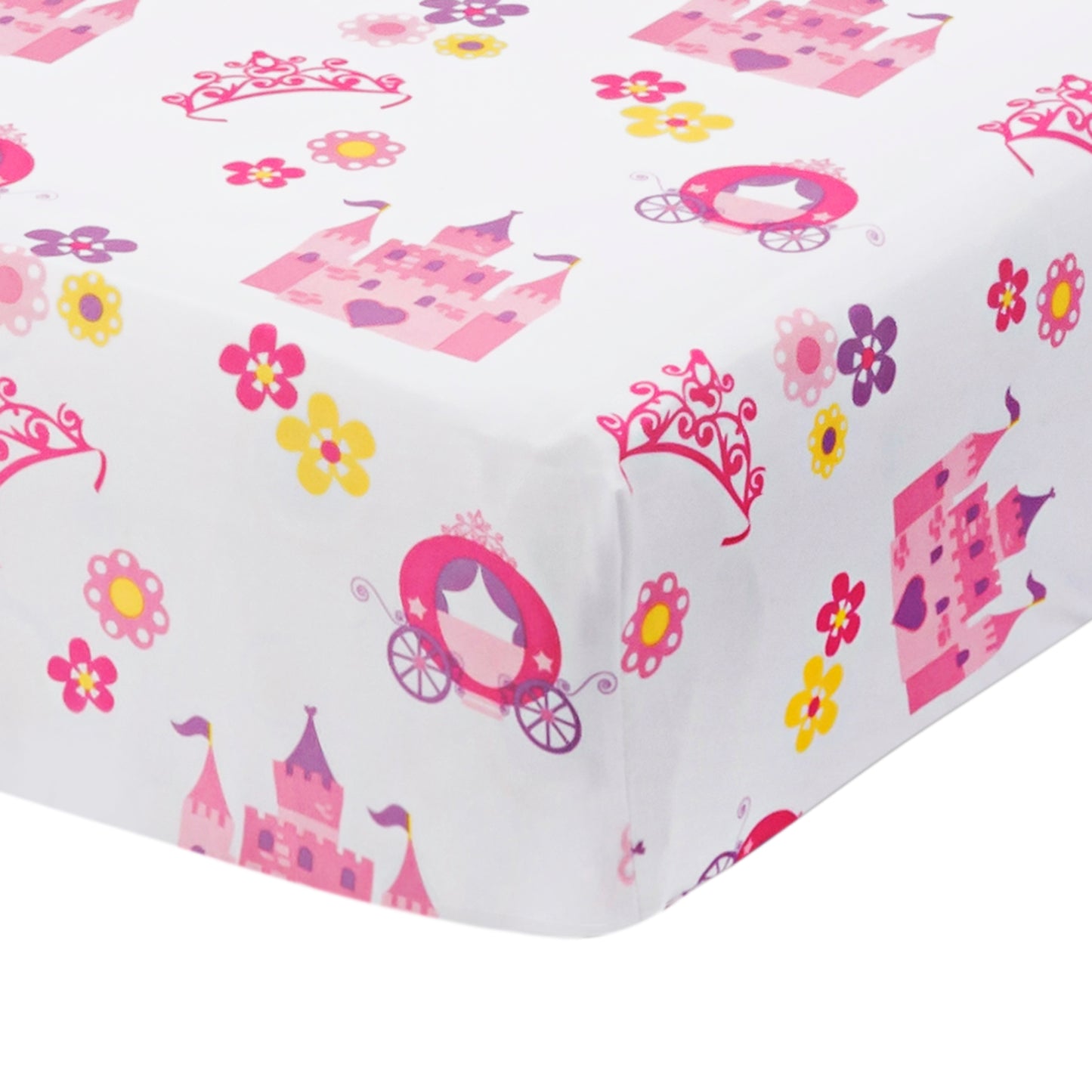 4 Piece Girls Crib Bedding Set -Princess Storyland