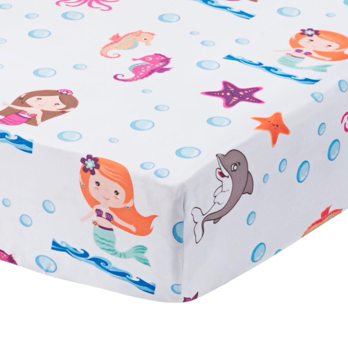 3 Piece Girls Crib Bedding Set - Mermaid Adventures