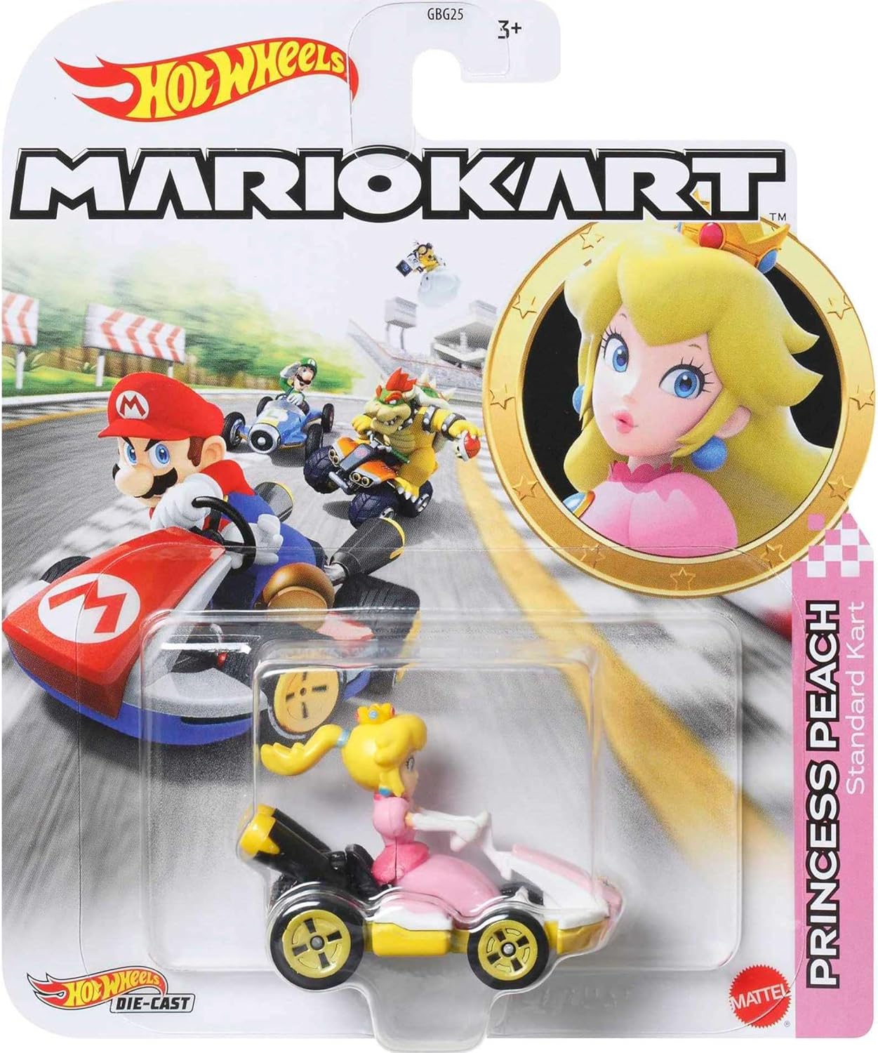 Hot Wheels Mario Kart Princess Peach Standard Kart 1:64 Die-Cast Vehicle Figure