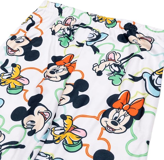 Disney Mickey Mouse Toddler Unisex 2-Piece Button-Down Pajama Set, Short Sleeve Coat Front Shirt and Matching Pants