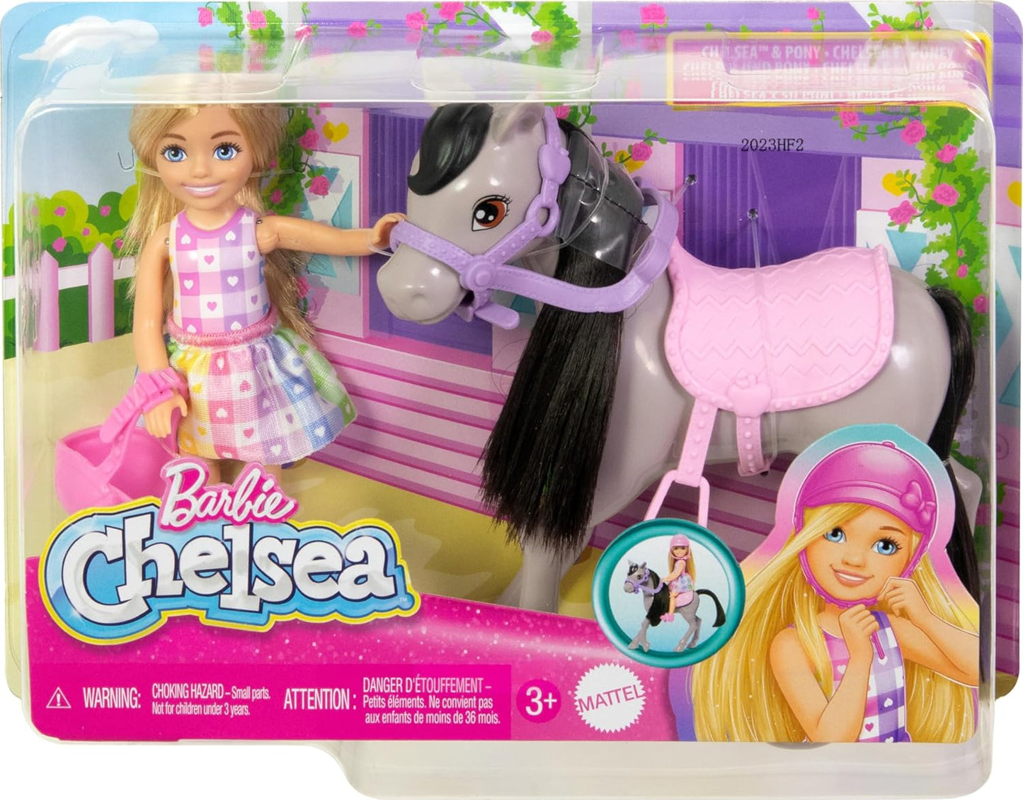 Barbie Chelsea Doll and Pony Playset with Saddle, Bridle and Riding Accessories