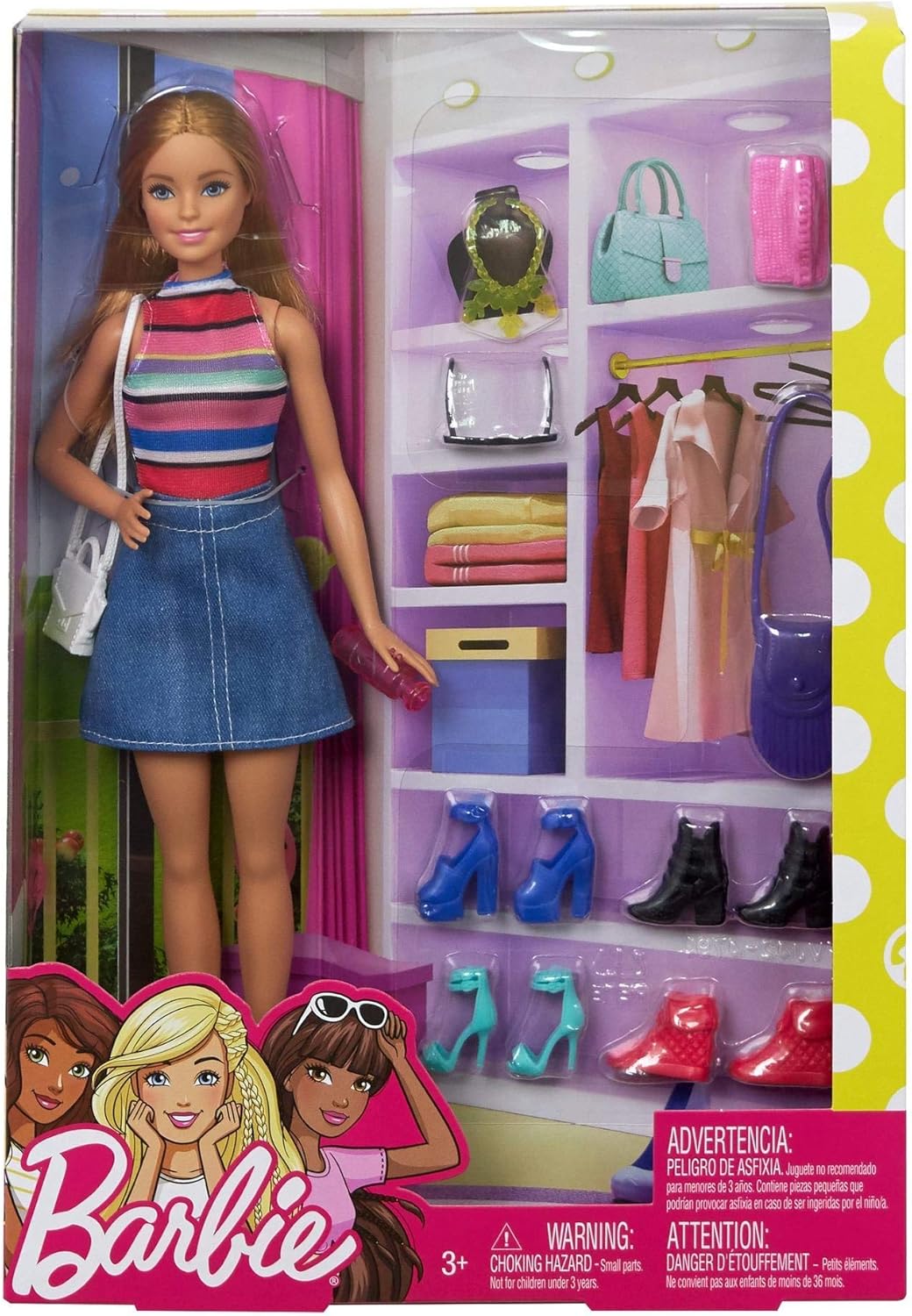 Barbie Fashion Doll Closet Playset with Shoes Handbags Clothes and Accessories