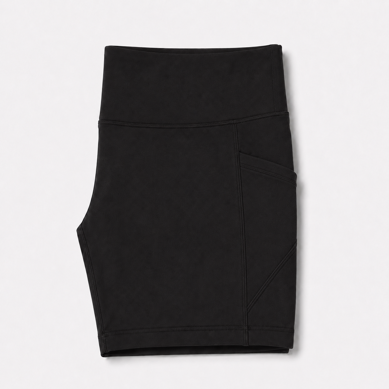 New York Laundry Women's 7-Inch High-Waisted Biker Shorts with Side Pockets, Jet Black