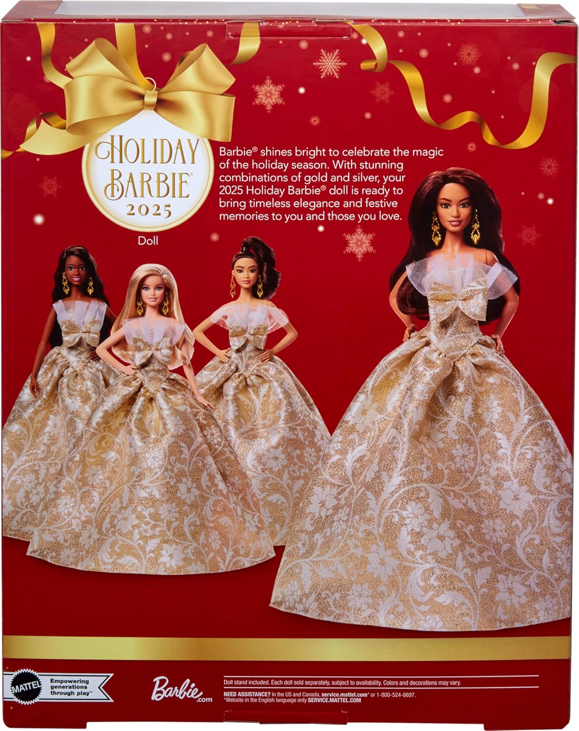 Barbie Signature Holiday Barbie 2025 Doll – Collectible Barbie Doll in Elegant Gold Gown