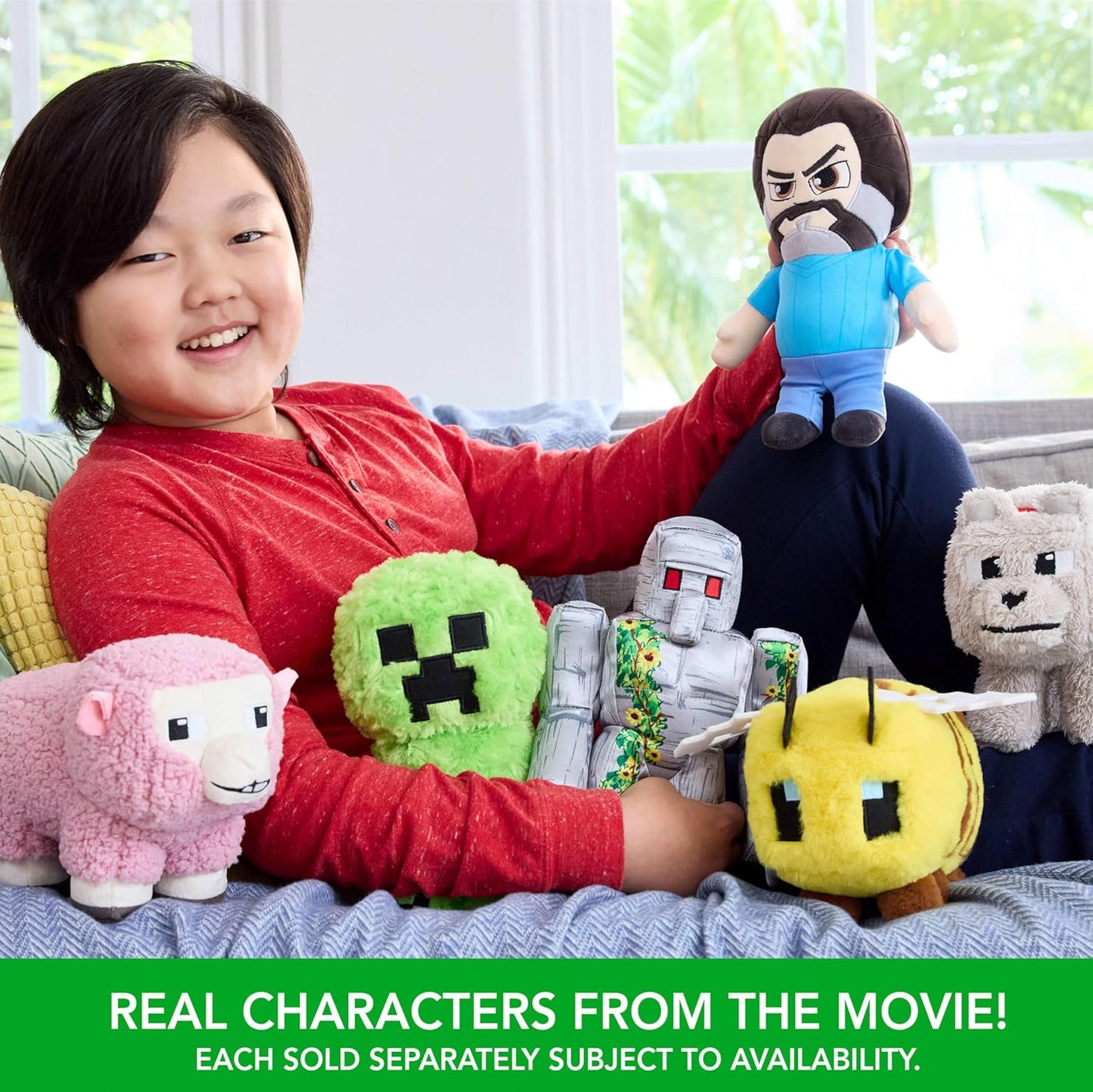 Minecraft Movie Bee Plush Toy, Soft Block-Style Character, Collectible Stuffed Animal
