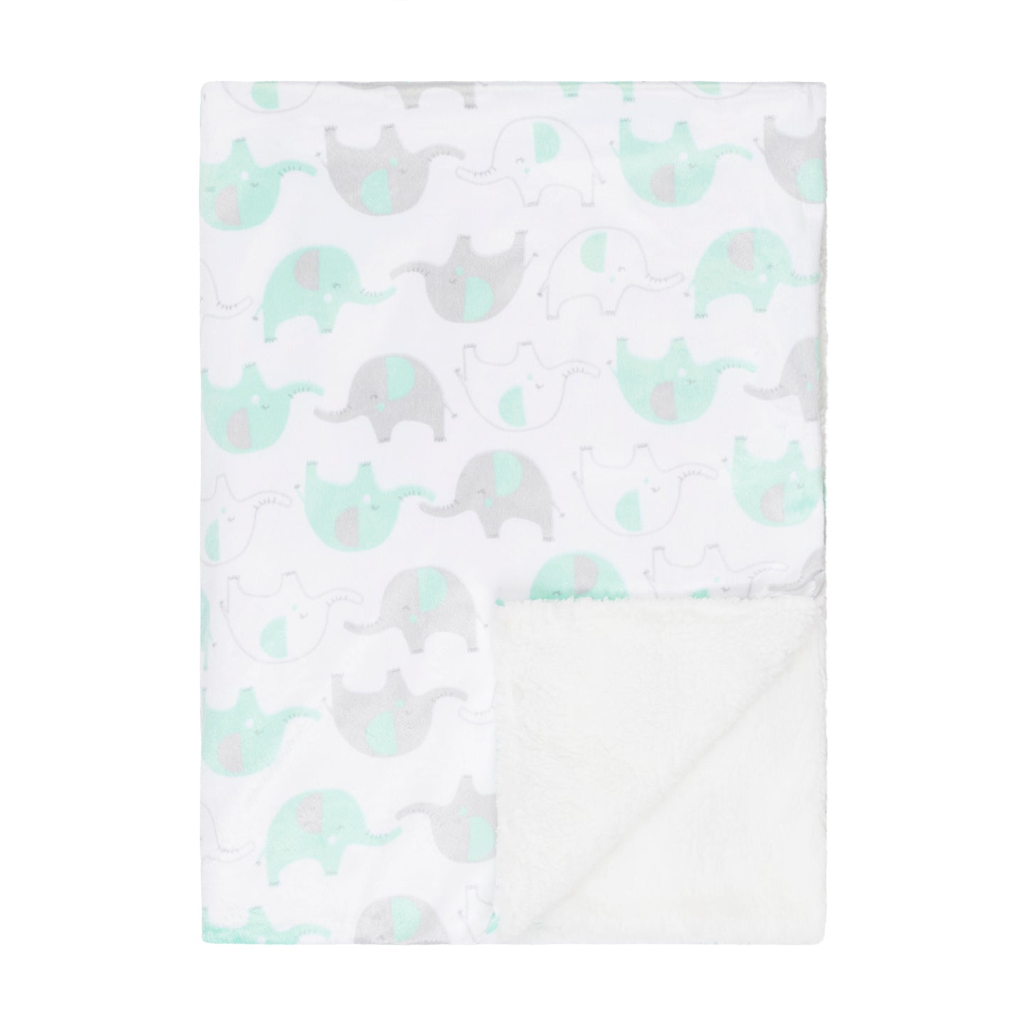 Baby Blanket Green Elephant