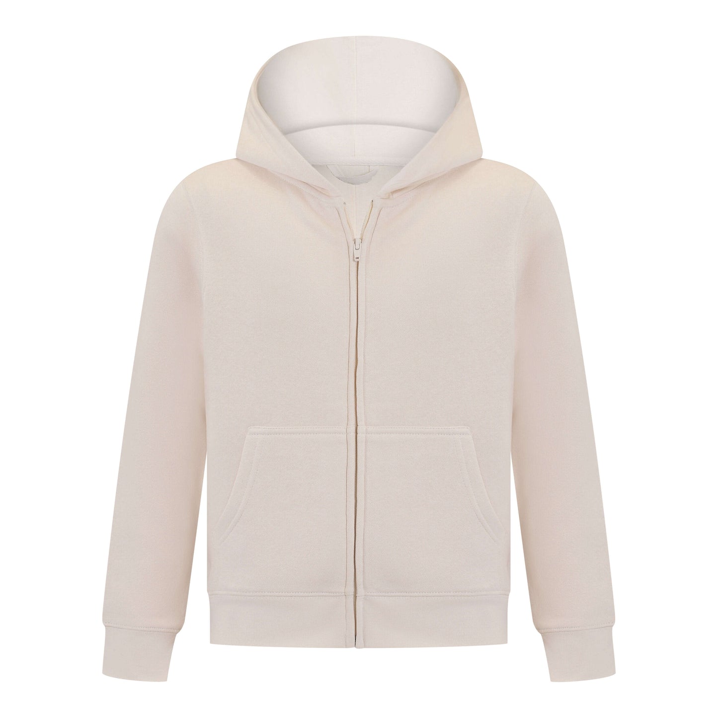 EVERYDAY KIDS Girls Off-White Zip-Up Hoodie – Soft Fleece Jacket with Hood – All-Season Kids Sweatshirt for School, Play, or Layering