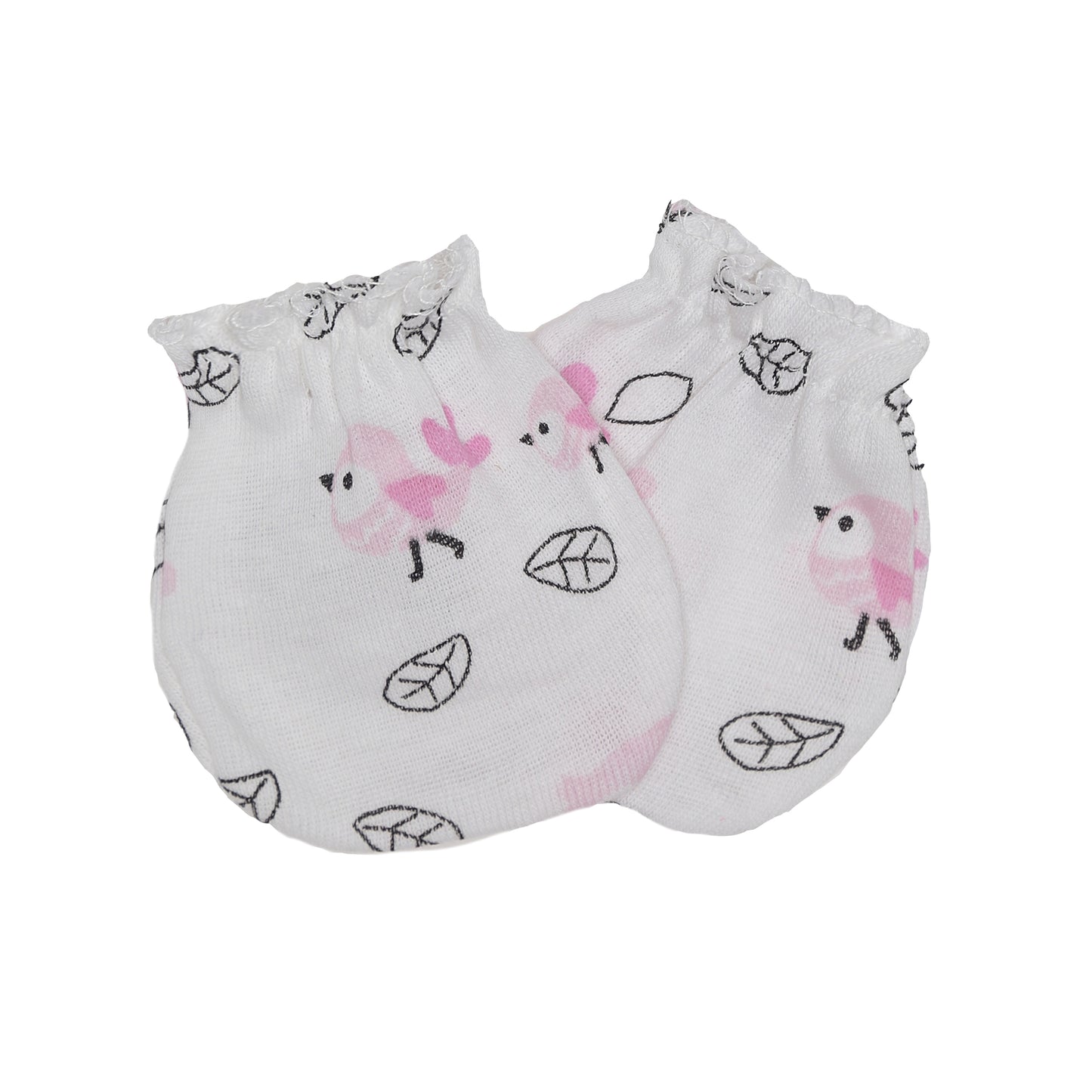 EVERYDAY KIDS 4 Pack of Baby No Scratch Mitten Pairs for Newborns and 4 Pack Baby Girl Hats; Newborn Hats for Girls in Light and Dark Solid Pink and Prints with Polka Dots and Owls and Fox Animals