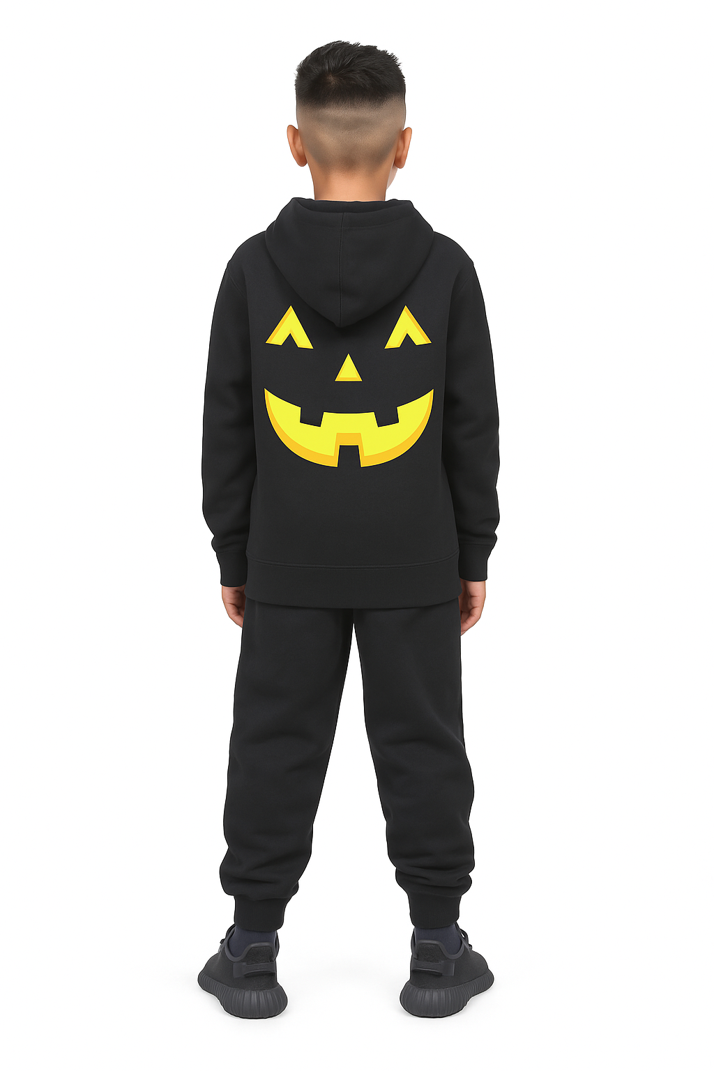 Everyday Kids Halloween Zip-Up Hoodie – Black Jack-O’-Lantern Face Sweatshirt – Cozy Fall Zip Hoodie for Boys & Girls