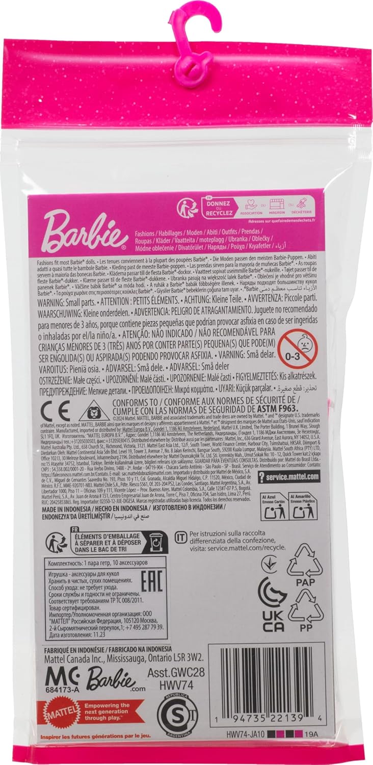 Barbie Doll Accessories with 1980s Retro Theme, Neon Styling Pieces, Stereo & Headphones