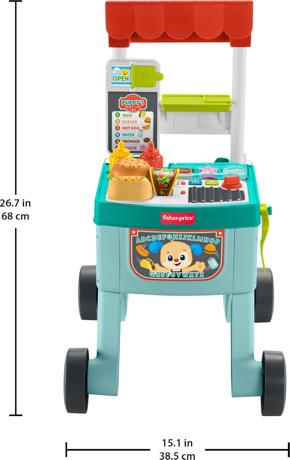 Fisher-Price 4-in-1 Snack Cart Walker Learning Push Toy