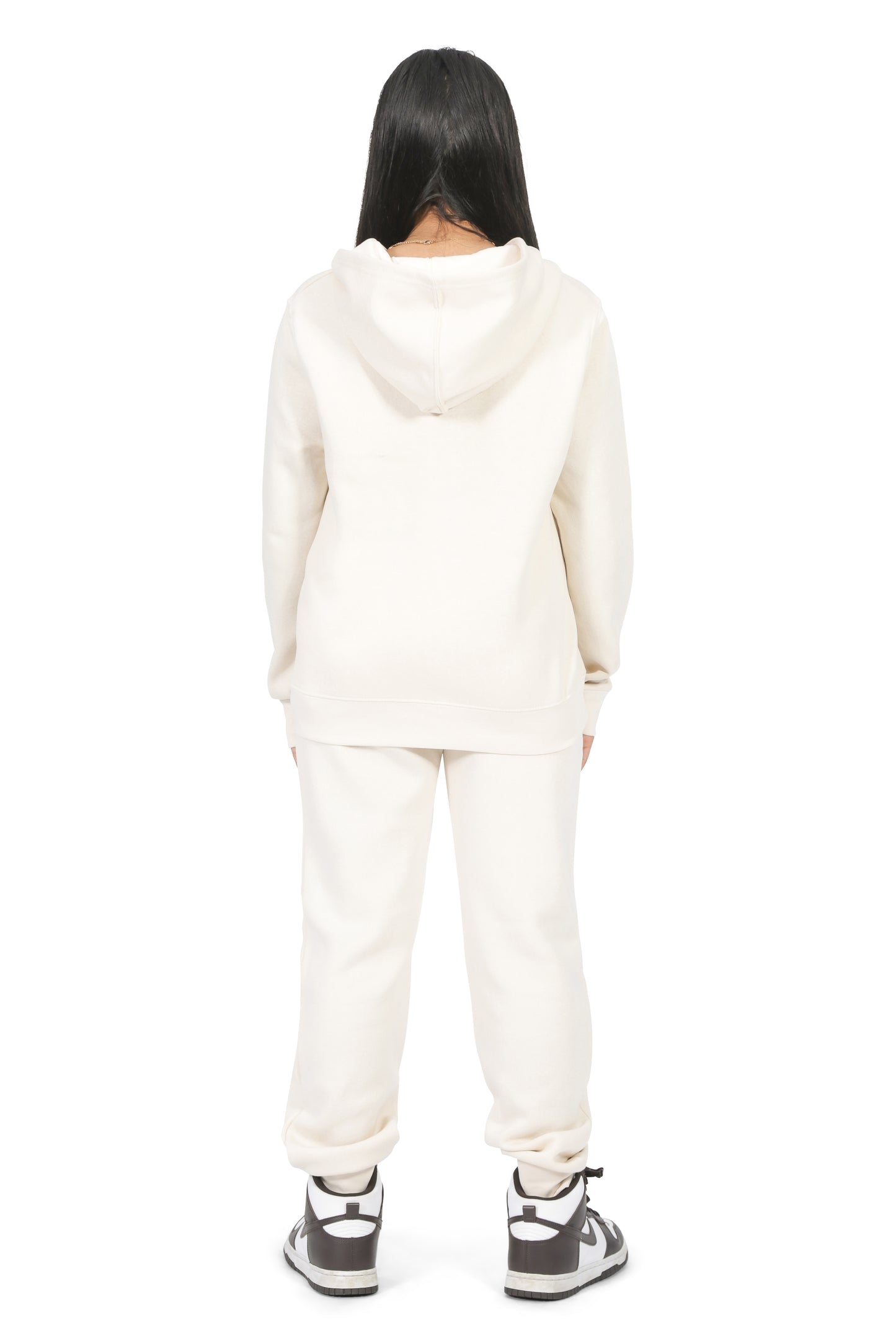 EVERYDAY KIDS Girls Off-White Zip-Up Hoodie – Soft Fleece Jacket with Hood – All-Season Kids Sweatshirt for School, Play, or Layering