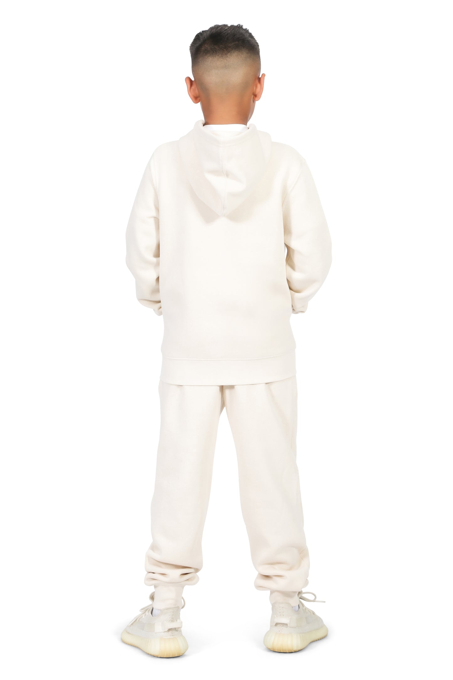 EVERYDAY KIDS Boys Off-White Zip-Up Hoodie – Soft Fleece Jacket with Hood – All-Season Kids Sweatshirt for School, Play, or Layering