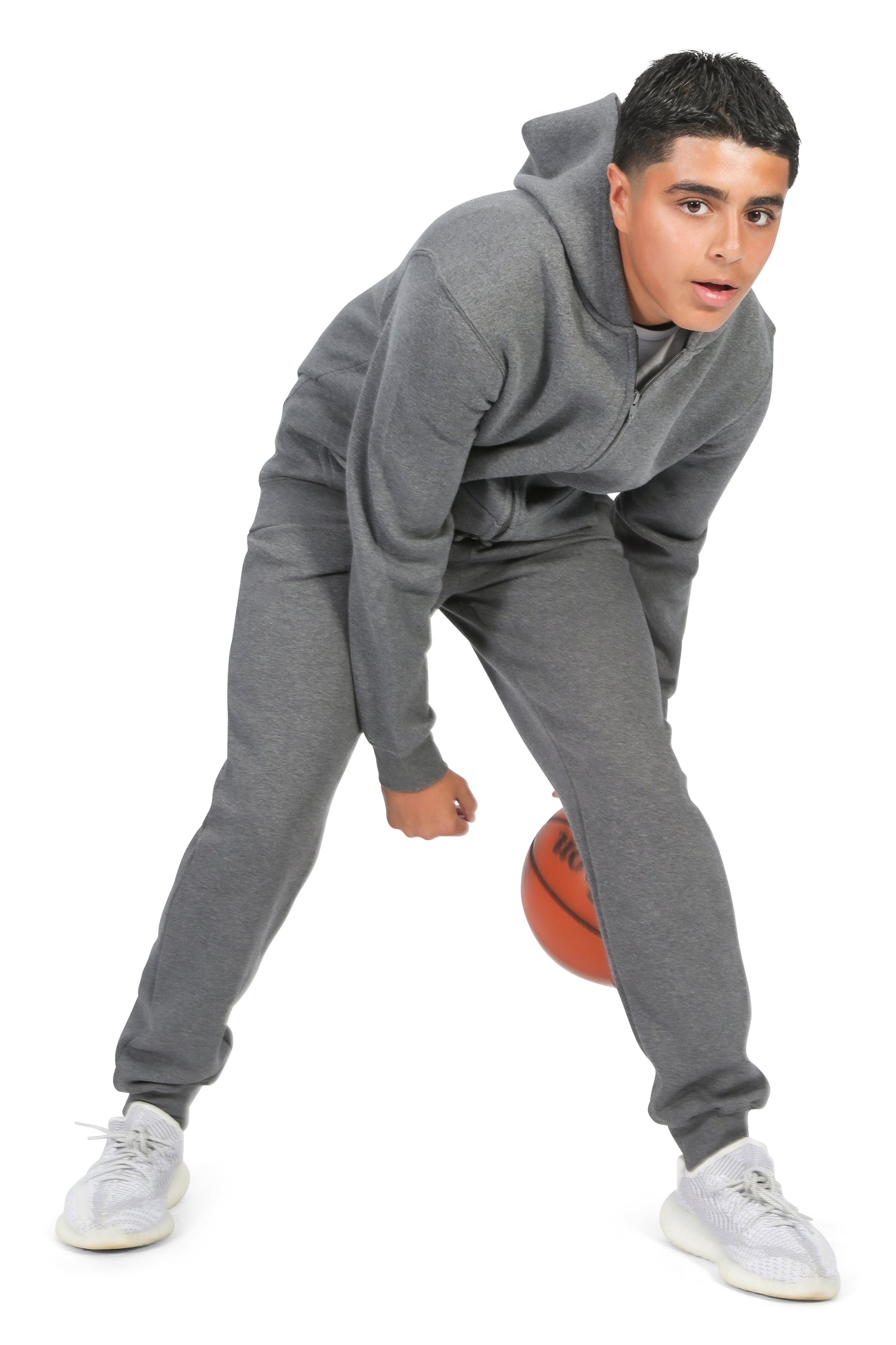 EVERYDAY KIDS Boys Charcoal Gray Zip-Up Hoodie – Soft Fleece Jacket with Hood – All-Season Kids Sweatshirt for School, Play, or Layering