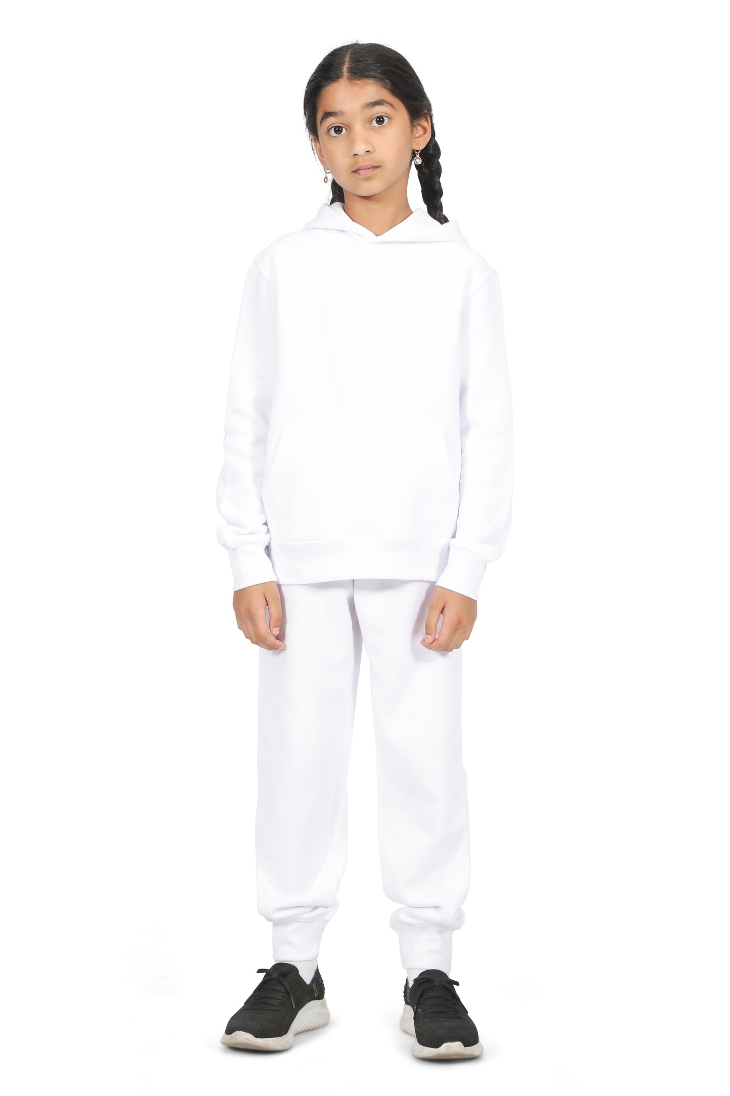 EVERYDAY KIDS All-Season White Pullover Hoodie – Warm Fleece Sweatshirt with Hood – Ideal for School, Outdoor Play, or Travel – Girls Hoodie