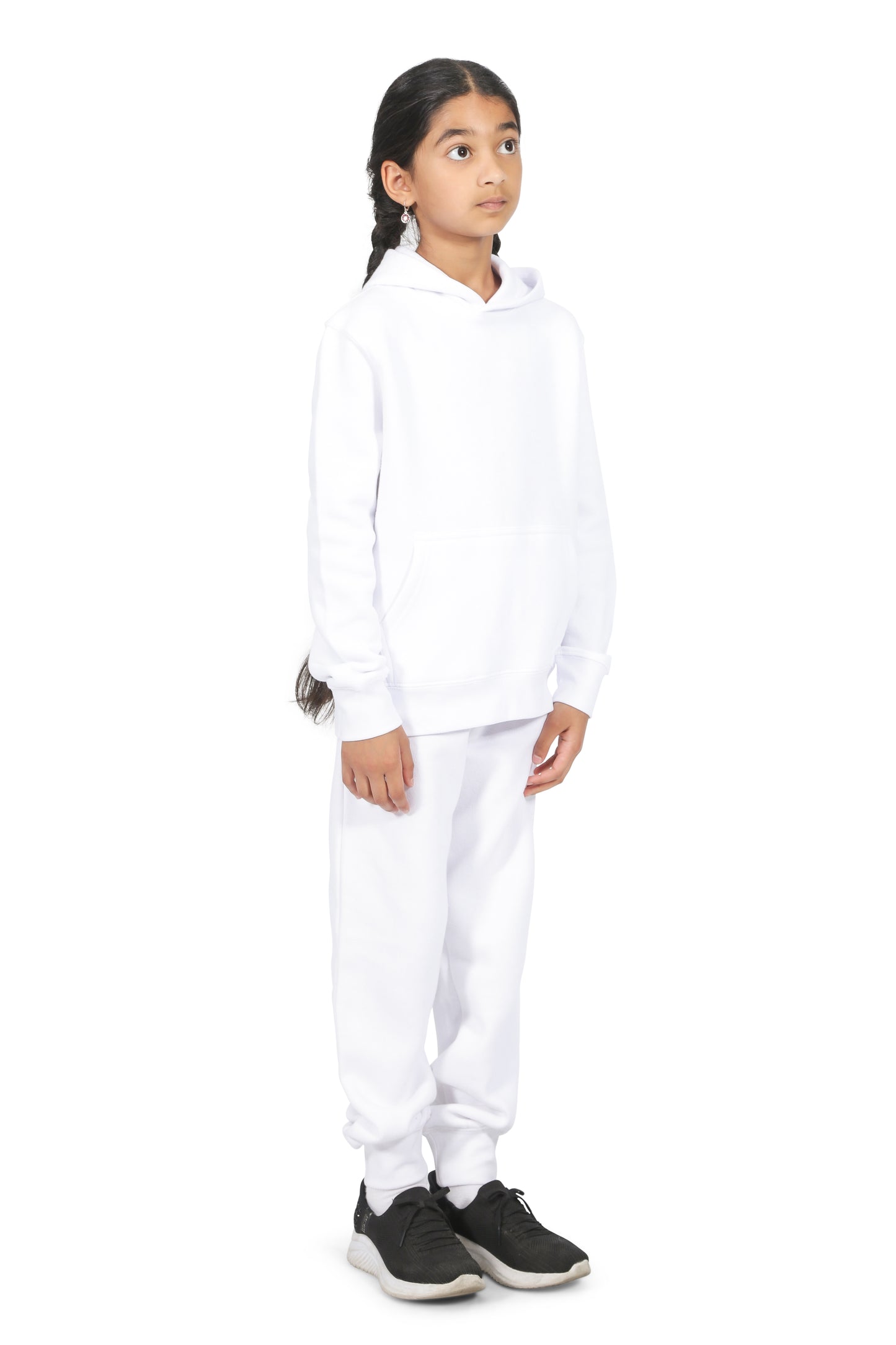 EVERYDAY KIDS All-Season White Pullover Hoodie – Warm Fleece Sweatshirt with Hood – Ideal for School, Outdoor Play, or Travel – Girls Hoodie