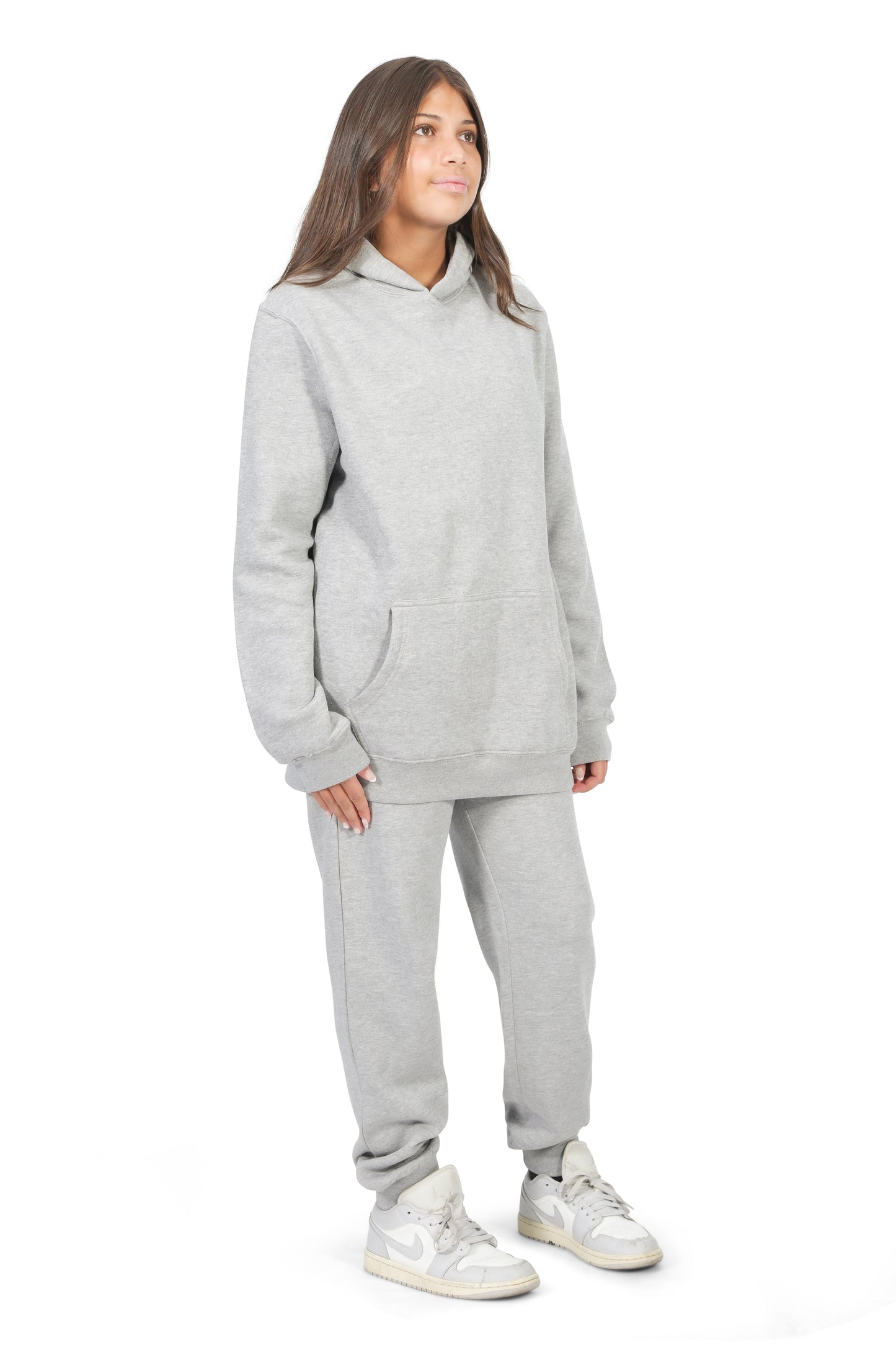 EVERYDAY KIDS All-Season Heather Gray Pullover Hoodie – Warm Fleece Sweatshirt with Hood – Ideal for School, Outdoor Play, or Travel – Girls Hoodie