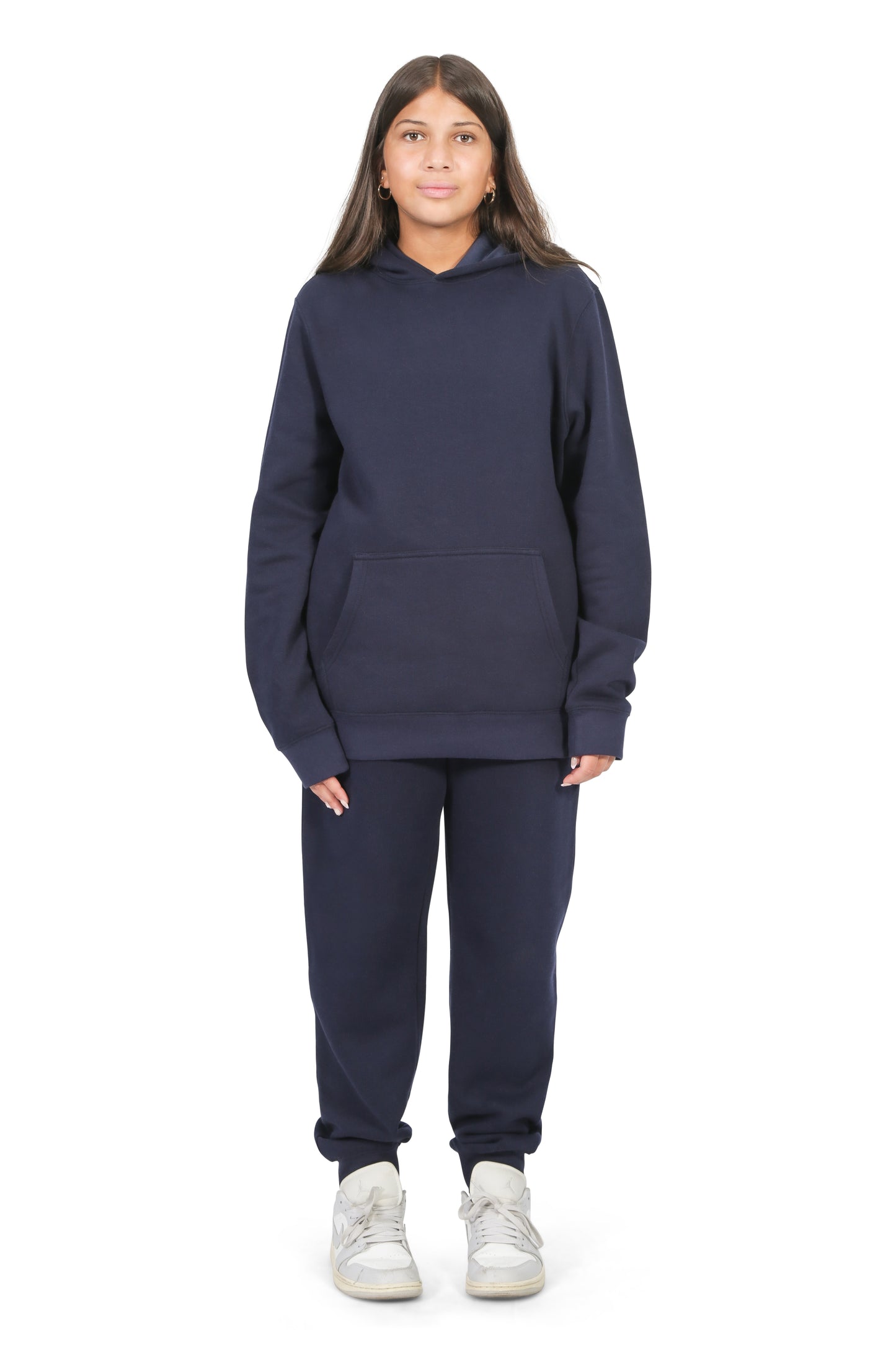 EVERYDAY KIDS All-Season Navy Pullover Hoodie – Warm Fleece Sweatshirt with Hood – Ideal for School, Outdoor Play, or Travel – Girls Hoodie