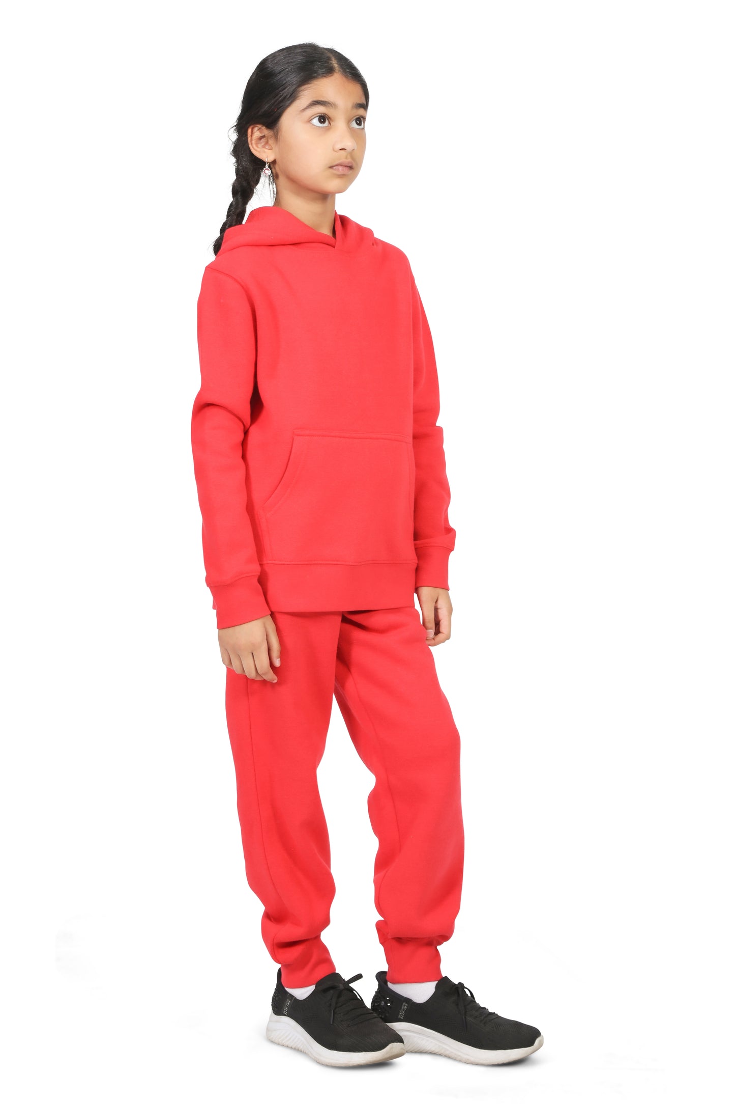 EVERYDAY KIDS All-Season Red Pullover Hoodie – Warm Fleece Sweatshirt with Hood – Ideal for School, Outdoor Play, or Travel – Girls Hoodie