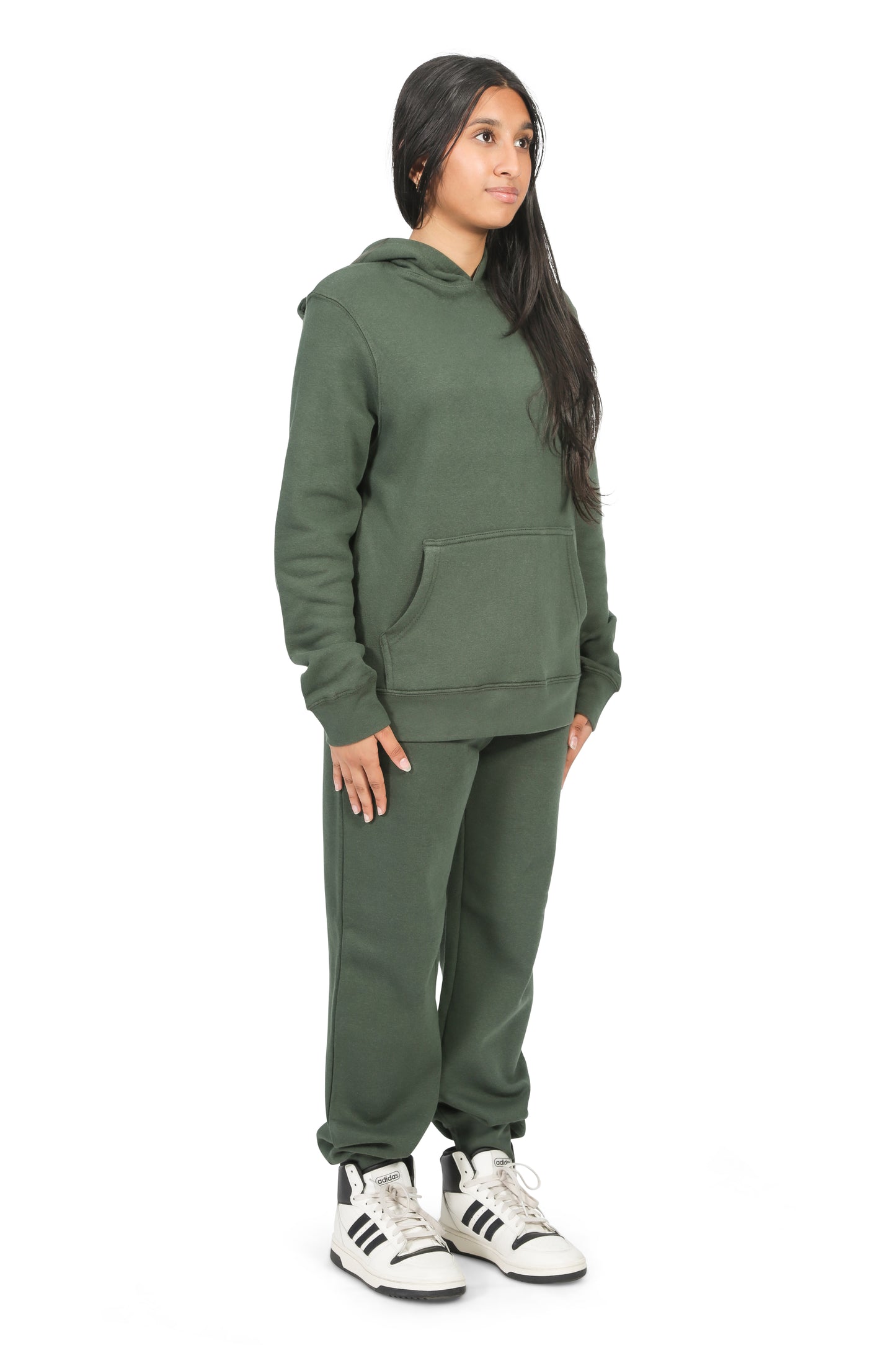EVERYDAY KIDS All-Season Green Pullover Hoodie – Warm Fleece Sweatshirt with Hood – Ideal for School, Outdoor Play, or Travel – Girls Hoodie