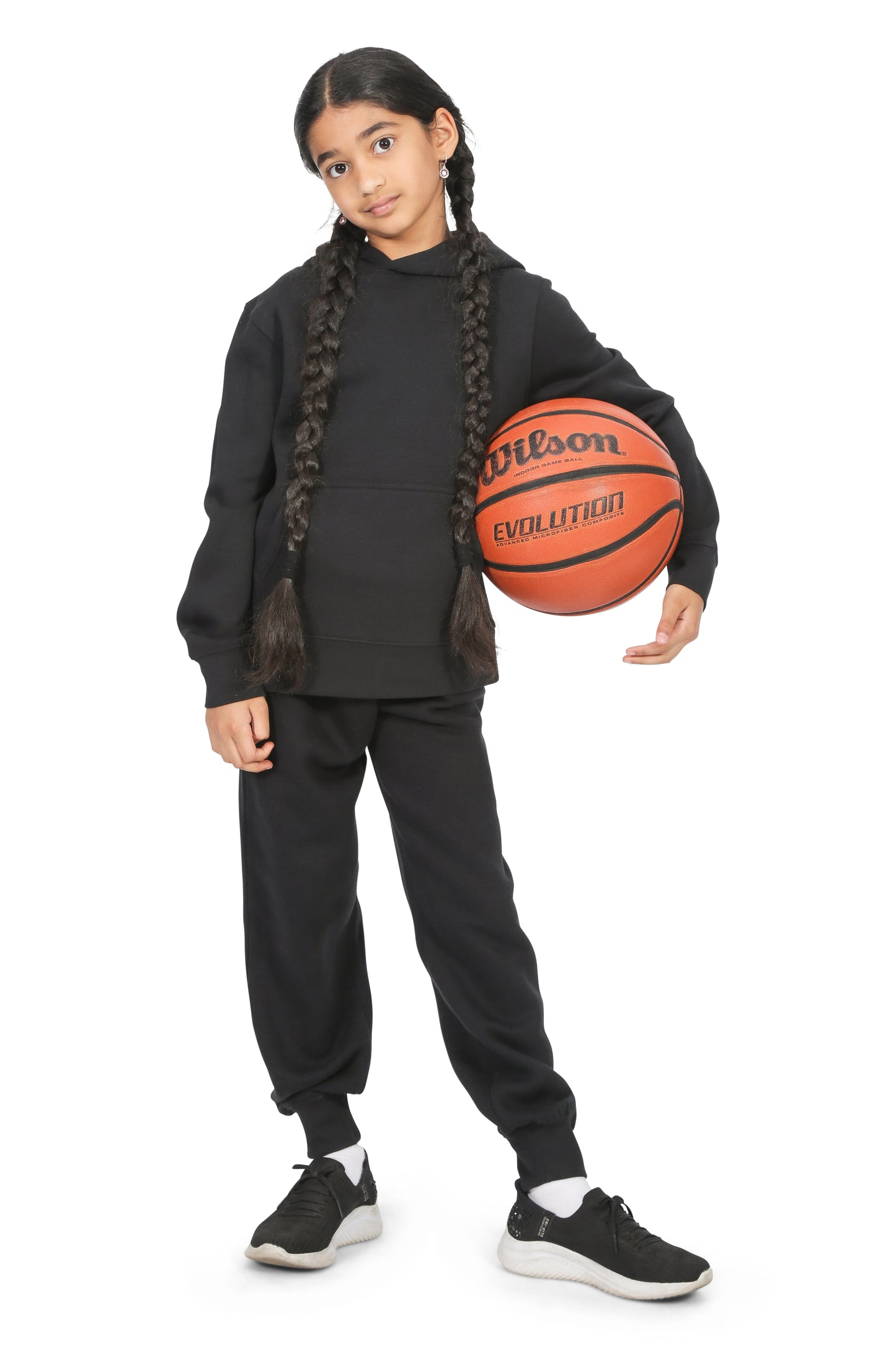EVERYDAY KIDS All-Season Black Pullover Hoodie – Warm Fleece Sweatshirt with Hood – Ideal for School, Outdoor Play, or Travel – Girls Hoodie