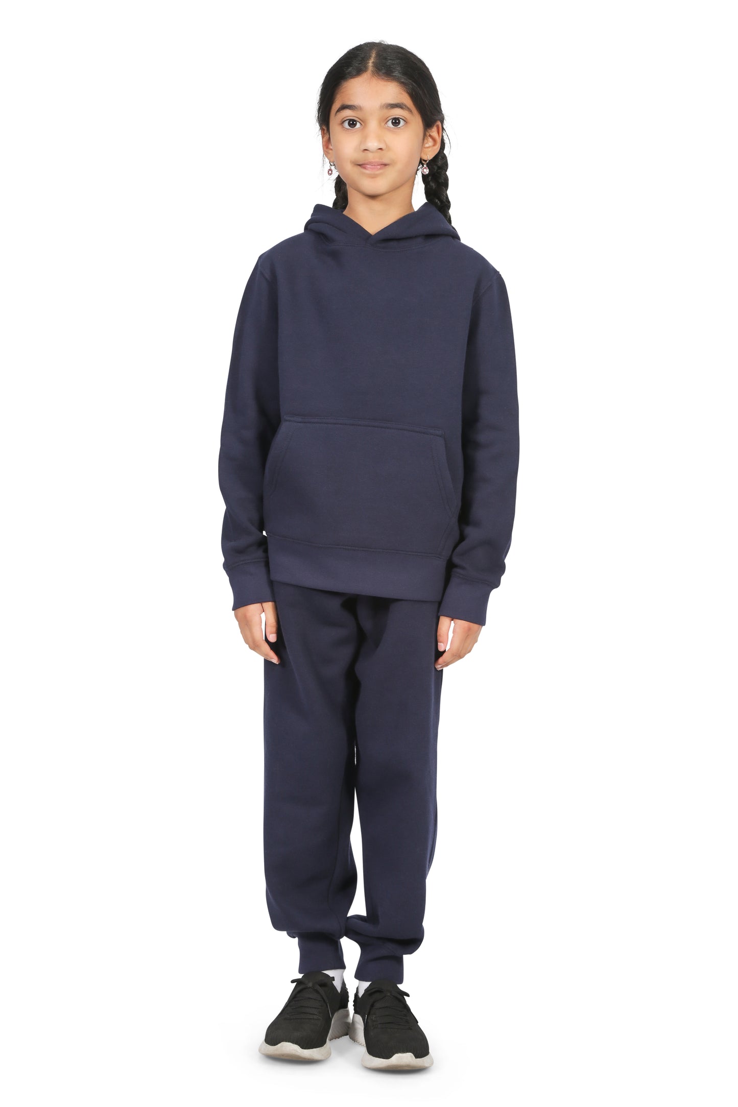 EVERYDAY KIDS All-Season Navy Pullover Hoodie – Warm Fleece Sweatshirt with Hood – Ideal for School, Outdoor Play, or Travel – Girls Hoodie