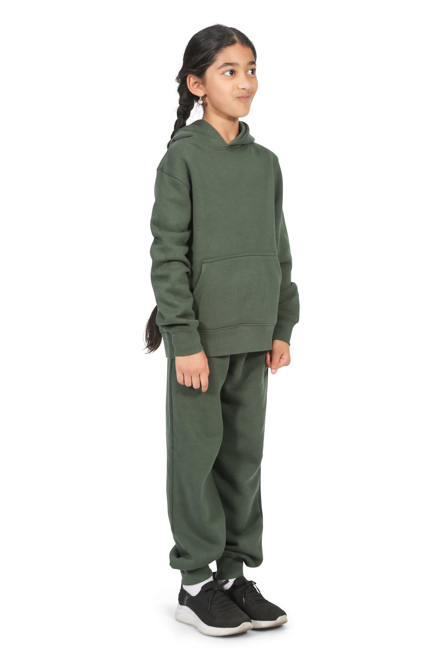 EVERYDAY KIDS All-Season Green Pullover Hoodie – Warm Fleece Sweatshirt with Hood – Ideal for School, Outdoor Play, or Travel – Girls Hoodie