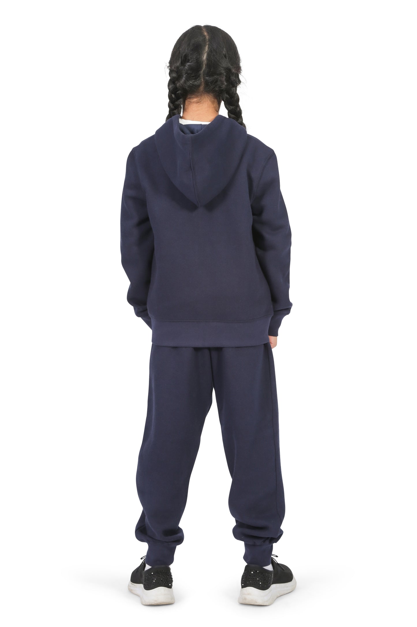 EVERYDAY KIDS Girls Navy Zip-Up Hoodie – Soft Fleece Jacket with Hood – All-Season Kids Sweatshirt for School, Play, or Layering