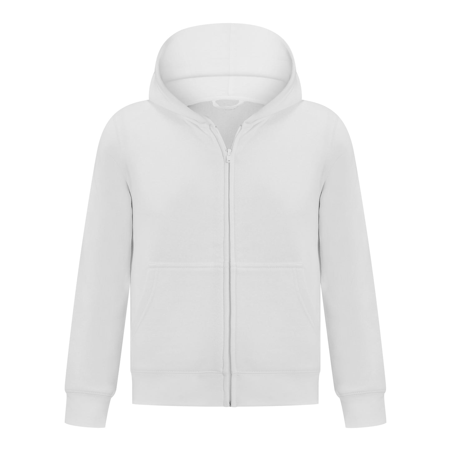 EVERYDAY KIDS Girls White Zip-Up Hoodie – Soft Fleece Jacket with Hood – All-Season Kids Sweatshirt for School, Play, or Layering